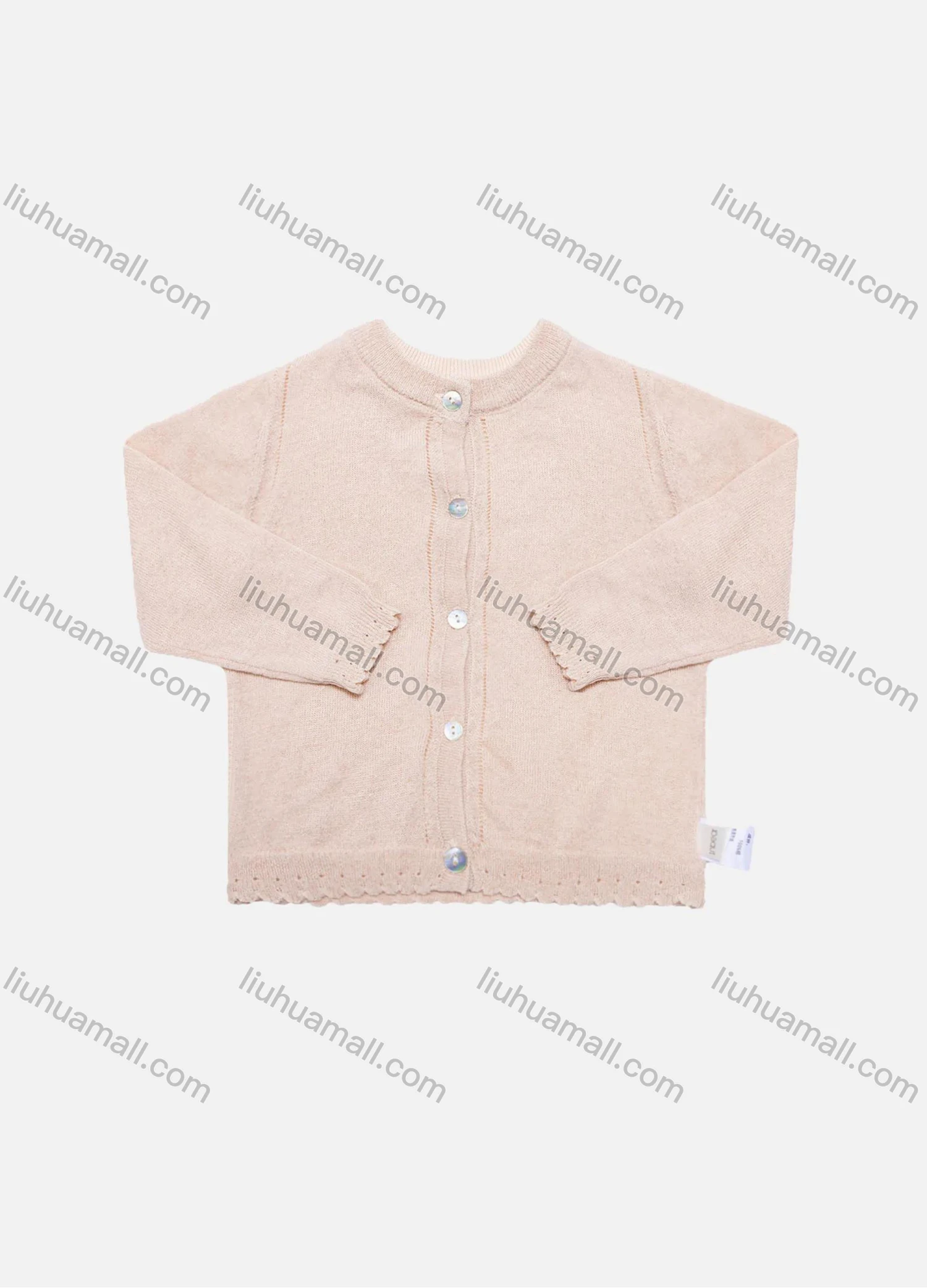 Wholesale Baby's Plain Long Sleeve Round Neck Button Front Sweater Cardigan - Liuhuamall