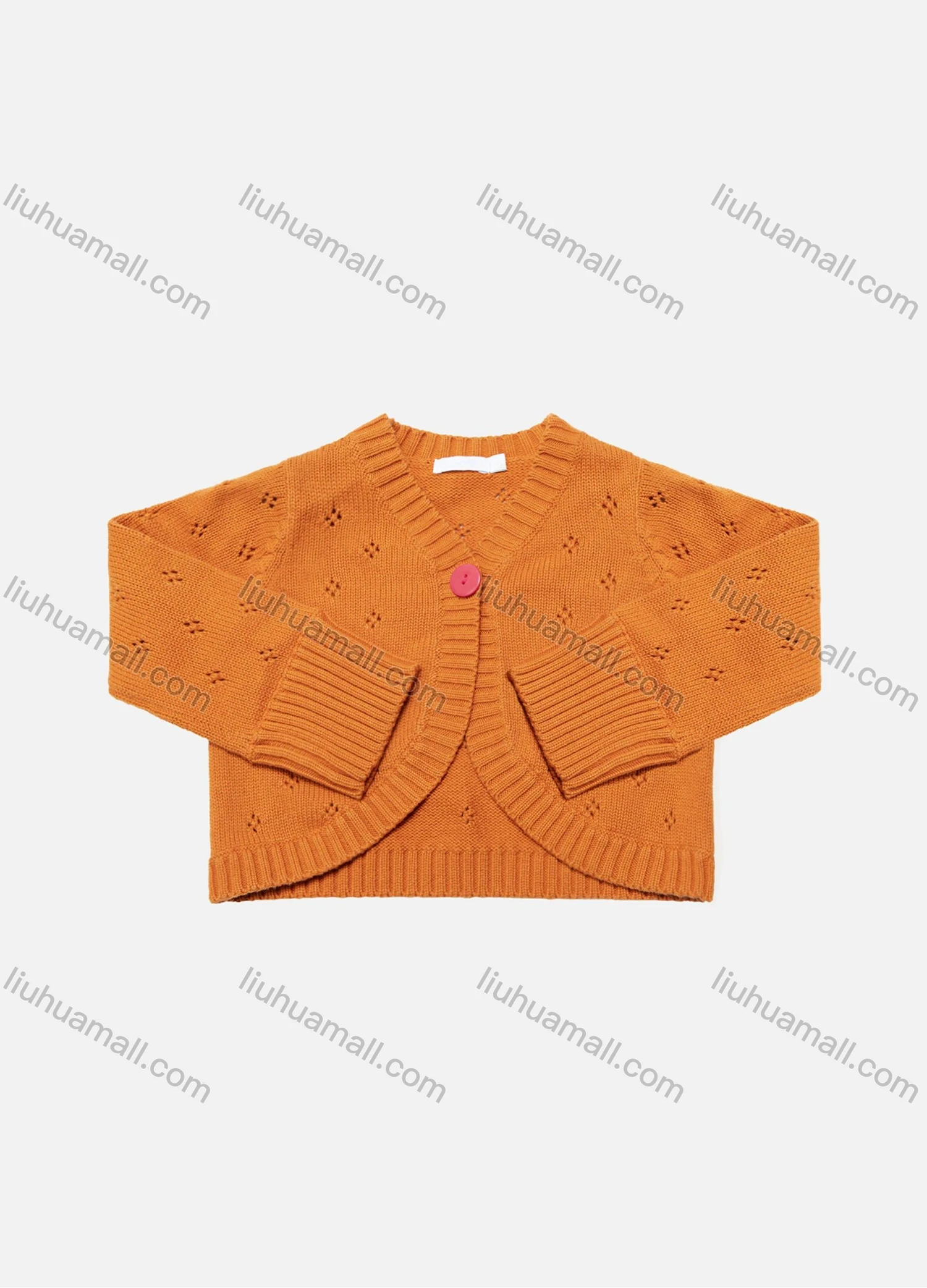 Wholesale Baby's Long Sleeve One Button Plain Sweater Cardigan - Liuhuamall