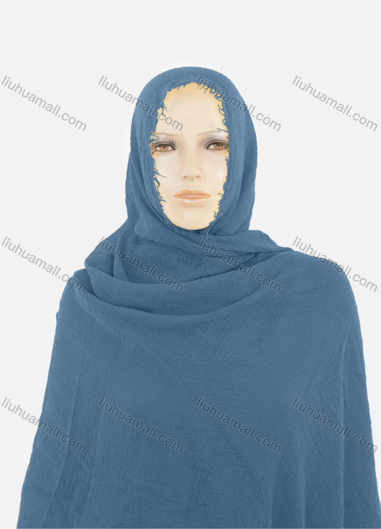 Wholesale Women's Autumn Yellow Plain Raw Edge Cotton Hijab Scarf - Liuhuamall