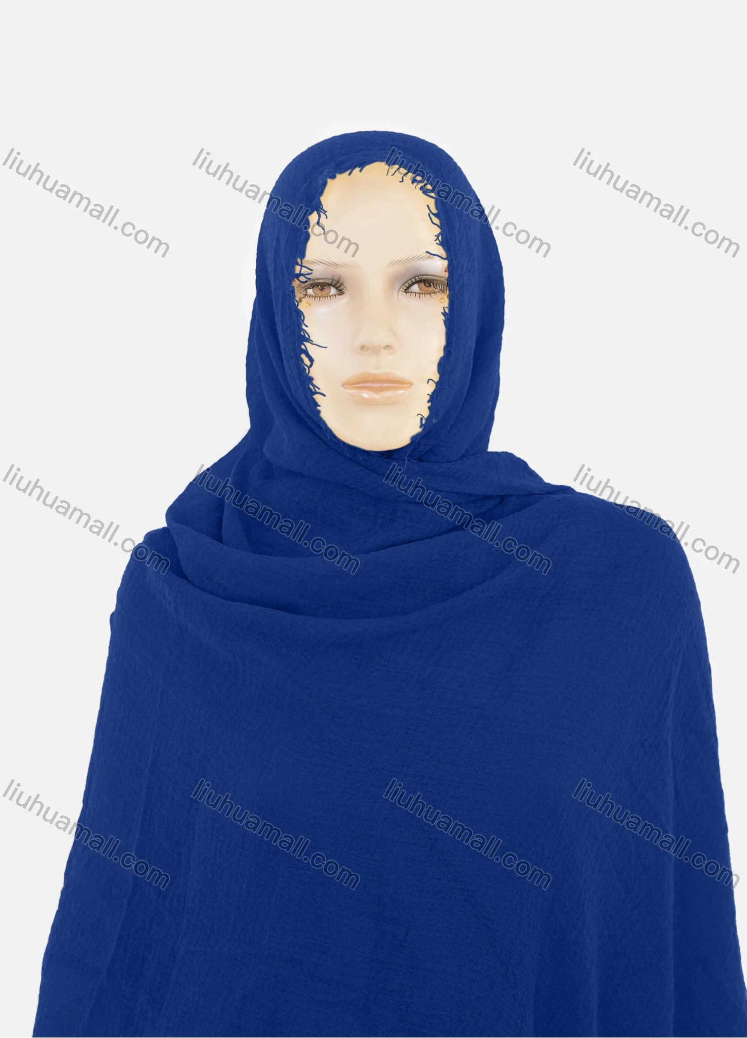 Wholesale Women's Autumn Yellow Plain Raw Edge Cotton Hijab Scarf - Liuhuamall