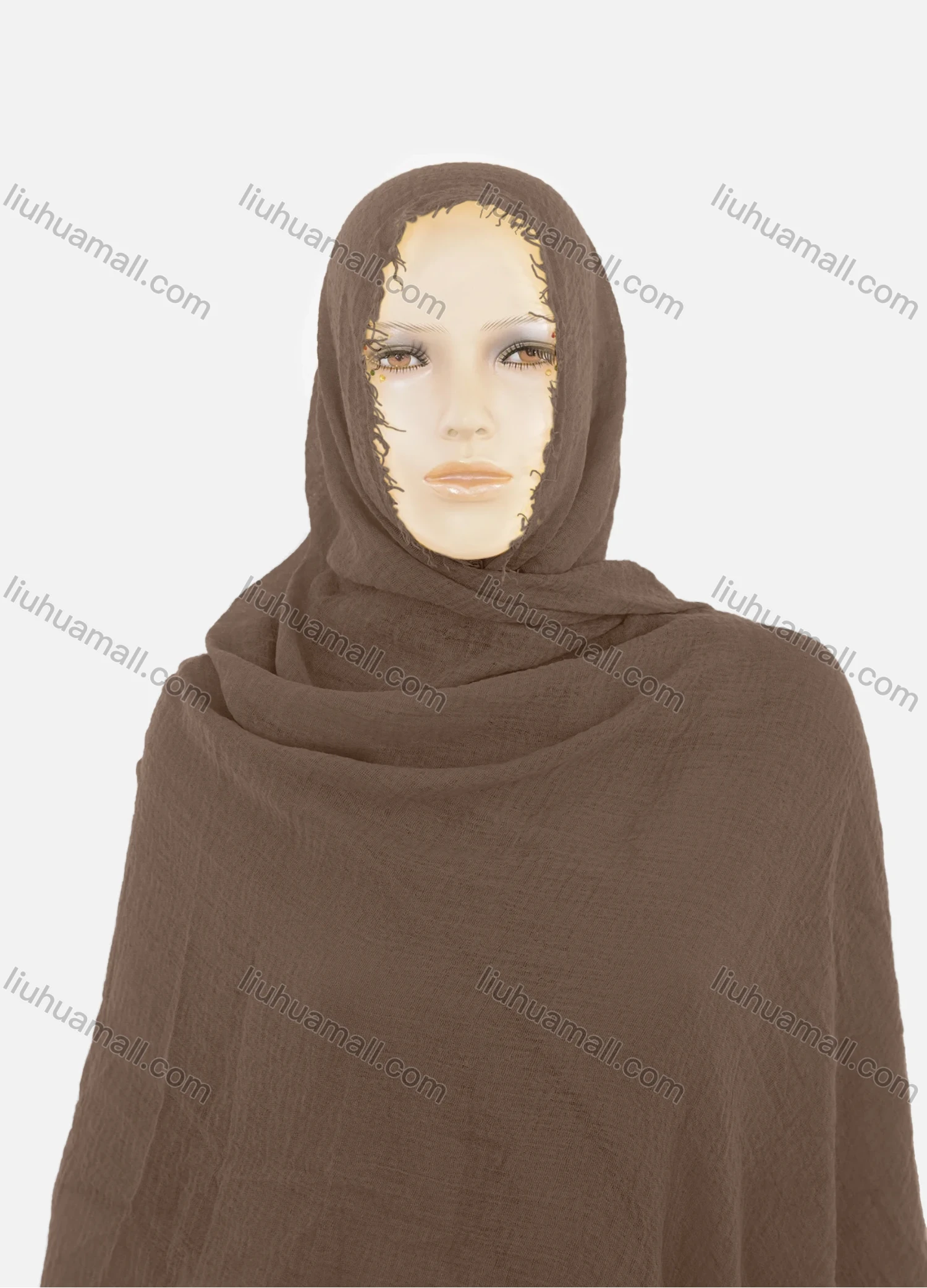 Wholesale Women's Autumn Yellow Plain Raw Edge Cotton Hijab Scarf - Liuhuamall