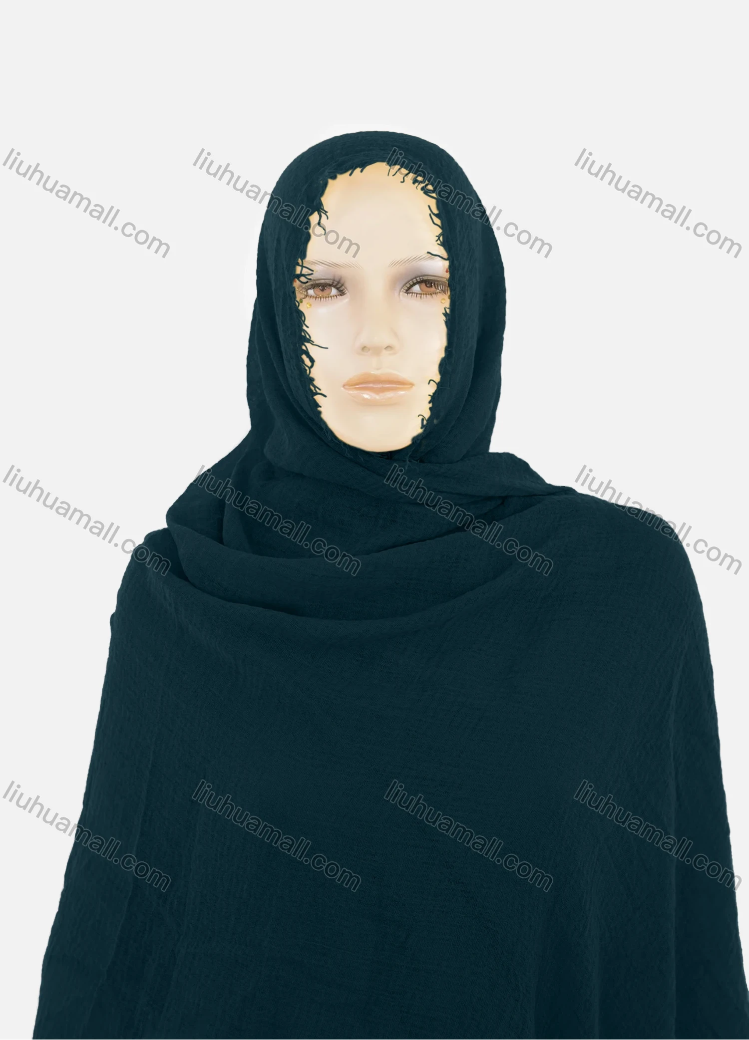 Wholesale Women's Autumn Yellow Plain Raw Edge Cotton Hijab Scarf - Liuhuamall