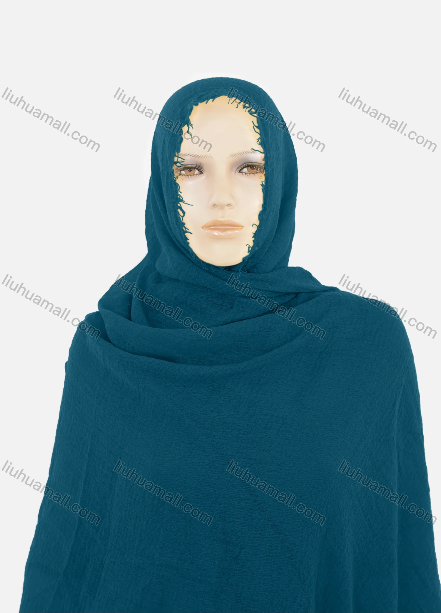 Wholesale Women's Autumn Yellow Plain Raw Edge Cotton Hijab Scarf - Liuhuamall