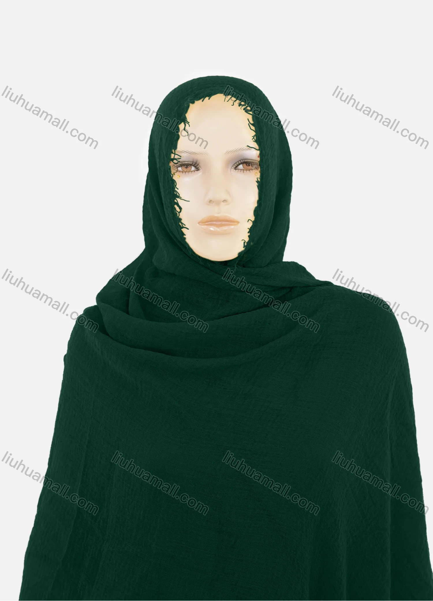 Wholesale Women's Autumn Yellow Plain Raw Edge Cotton Hijab Scarf - Liuhuamall