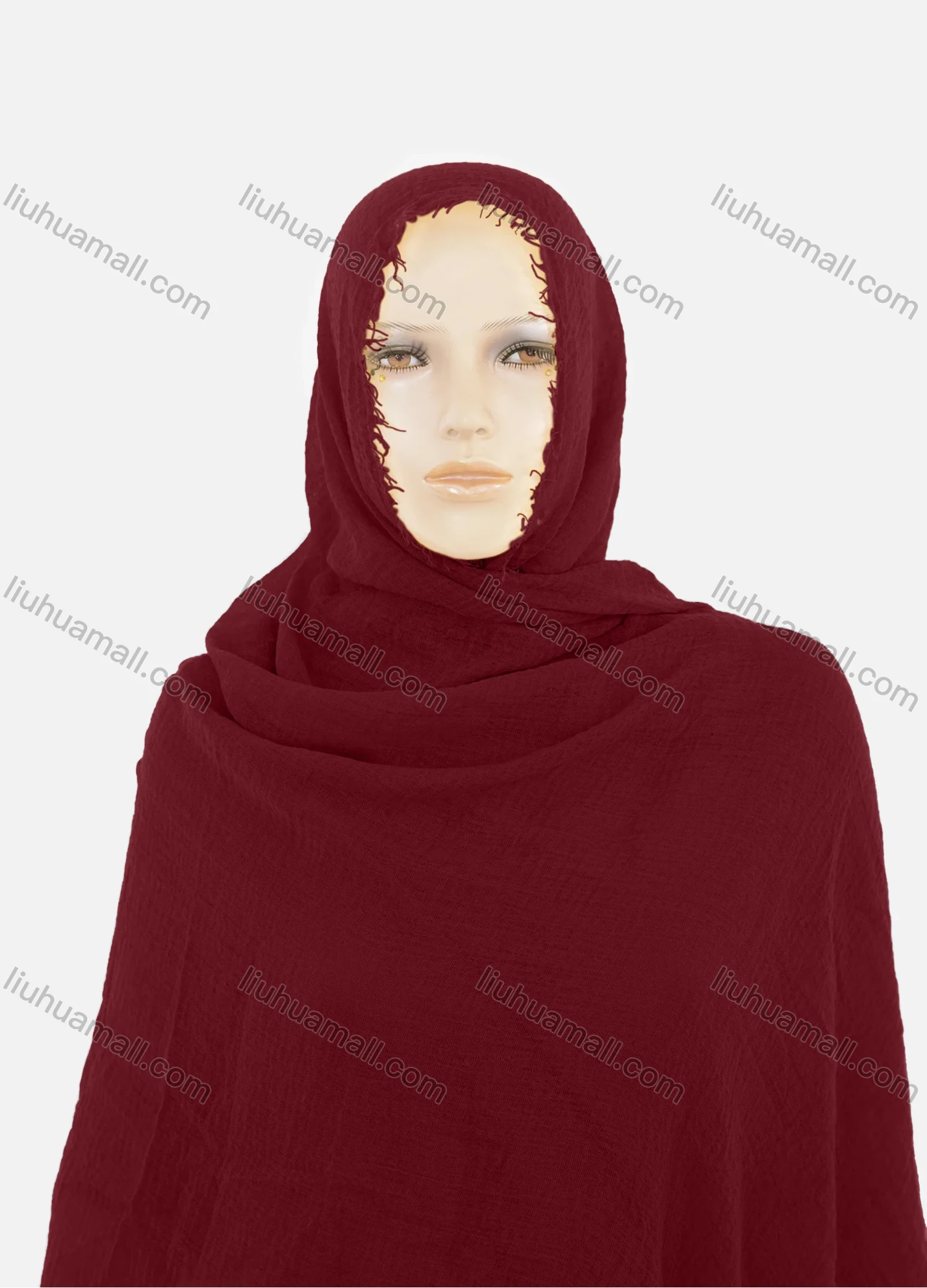 Wholesale Women's Autumn Yellow Plain Raw Edge Cotton Hijab Scarf - Liuhuamall