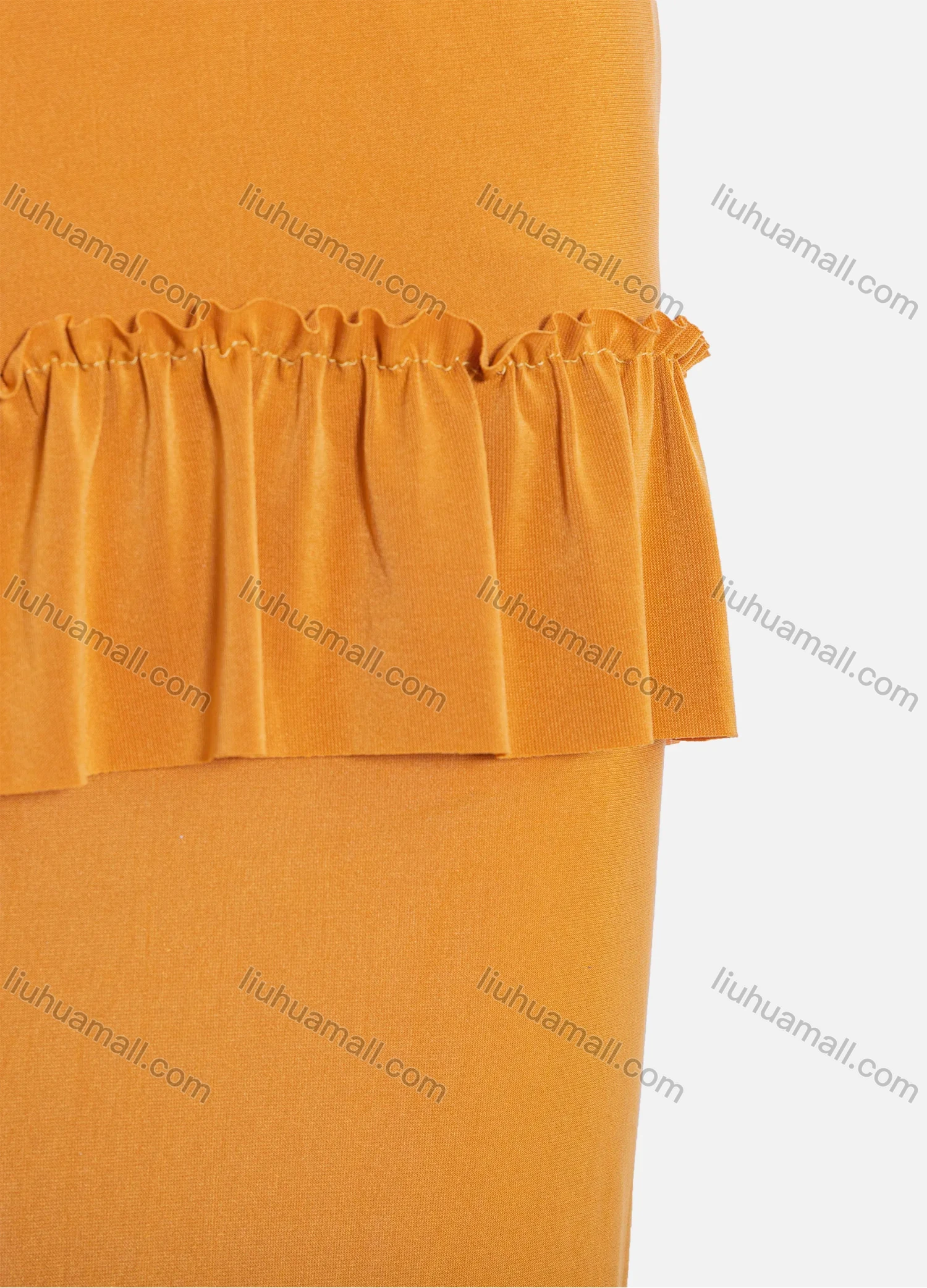 Wholesale Women's Muslim Islamic Modest Ruffle Hem Plain Knee Length Abaya Dress Hijab 2 Pieces Set - Liuhuamall