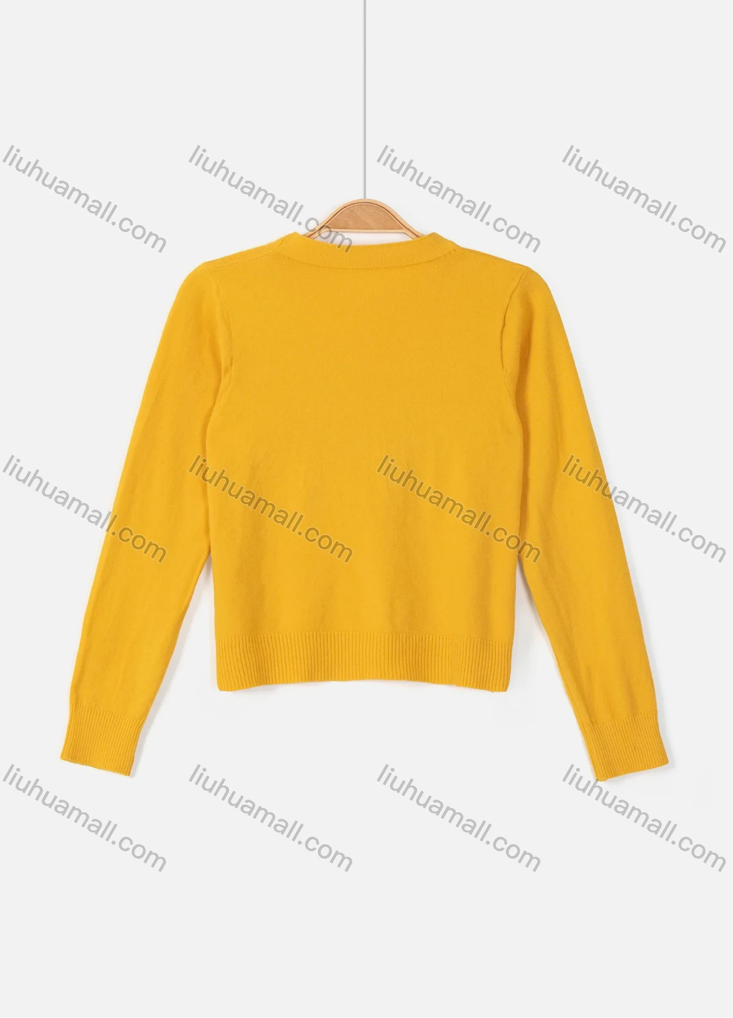 Wholesale Women's Causal V Neck Button Down Plain Knit Cardigan - Liuhuamall