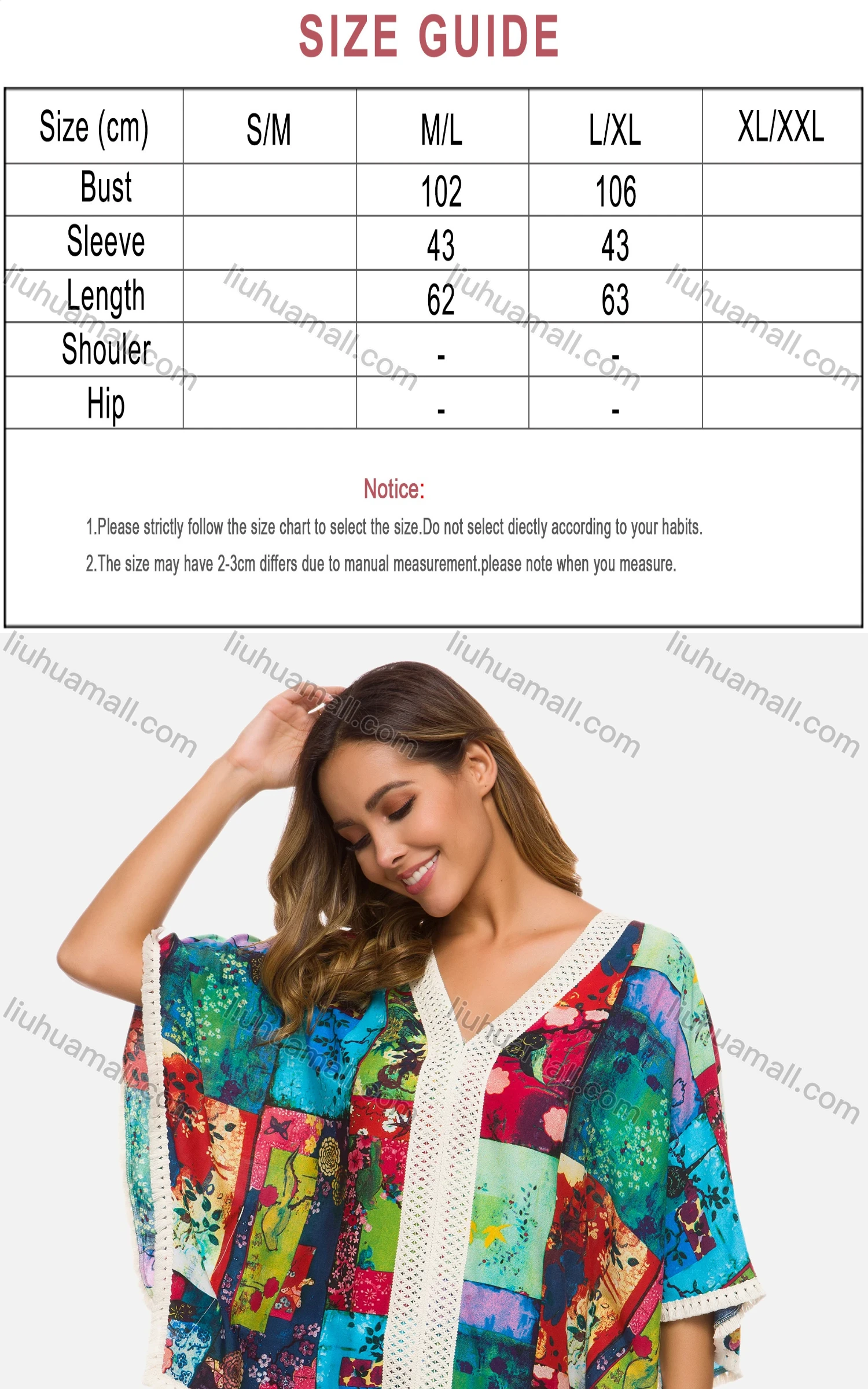 Wholesale Women's Casual V-Neck Lace Trim Batwing Sleeve Patchwork Print Top - Liuhuamall