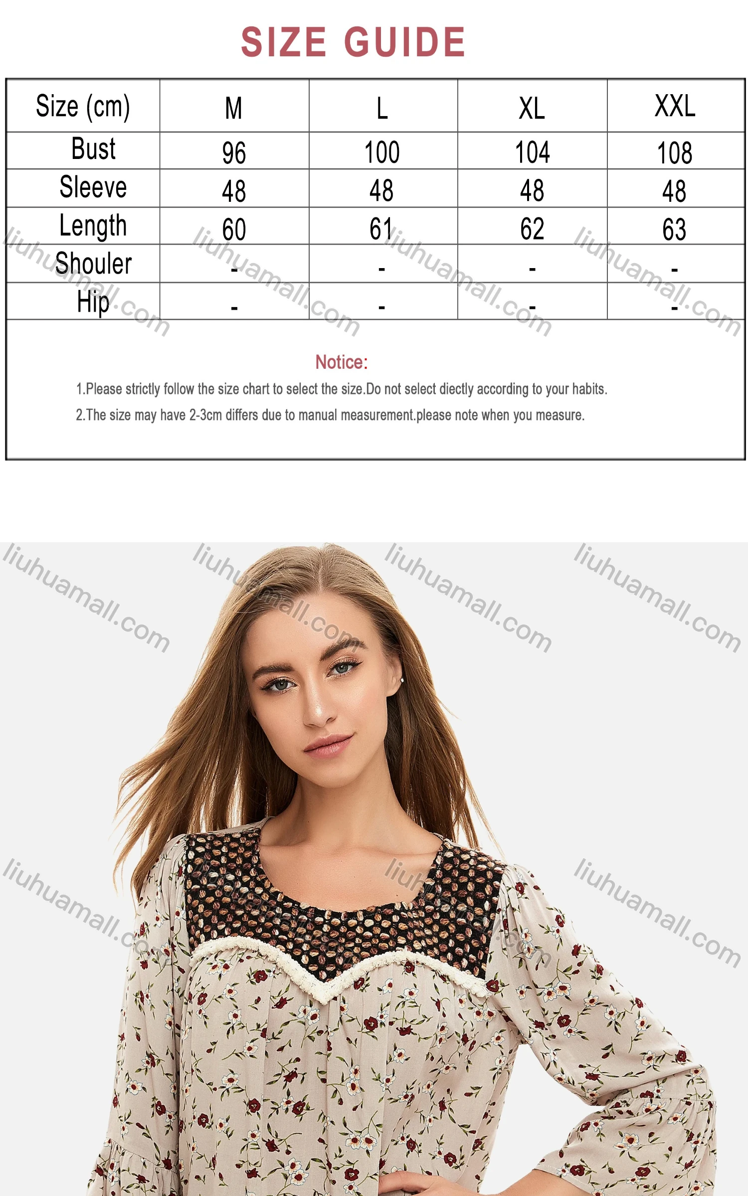 Wholesale Women's Casual Ditsy Allover Floral Print Splicing Bell Sleeve Blouse - Liuhuamall