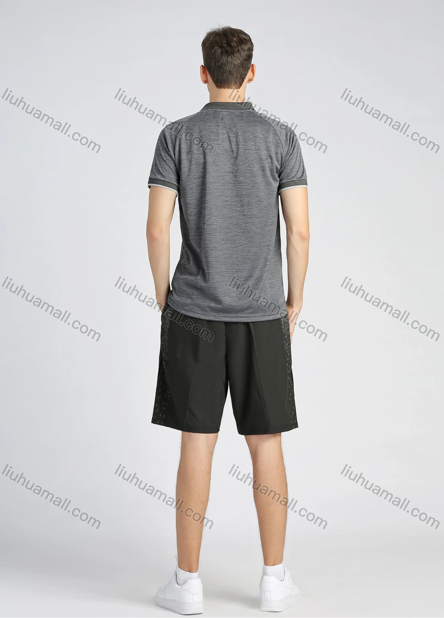 Wholesale Men's Sporty Collared Short Sleeve Quick-dry Breathable Polo Shirt - Liuhuamall