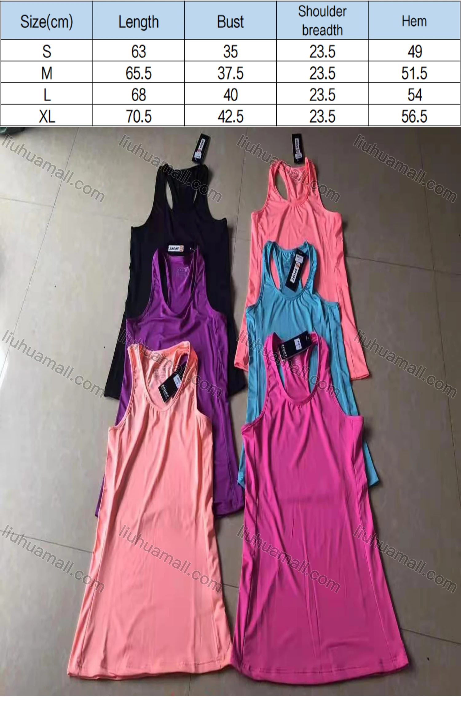 Wholesale Women's Sporty Scoop Neck Plain Quick-dry Breathable Athletic Racerback Tank Top - Liuhuamall