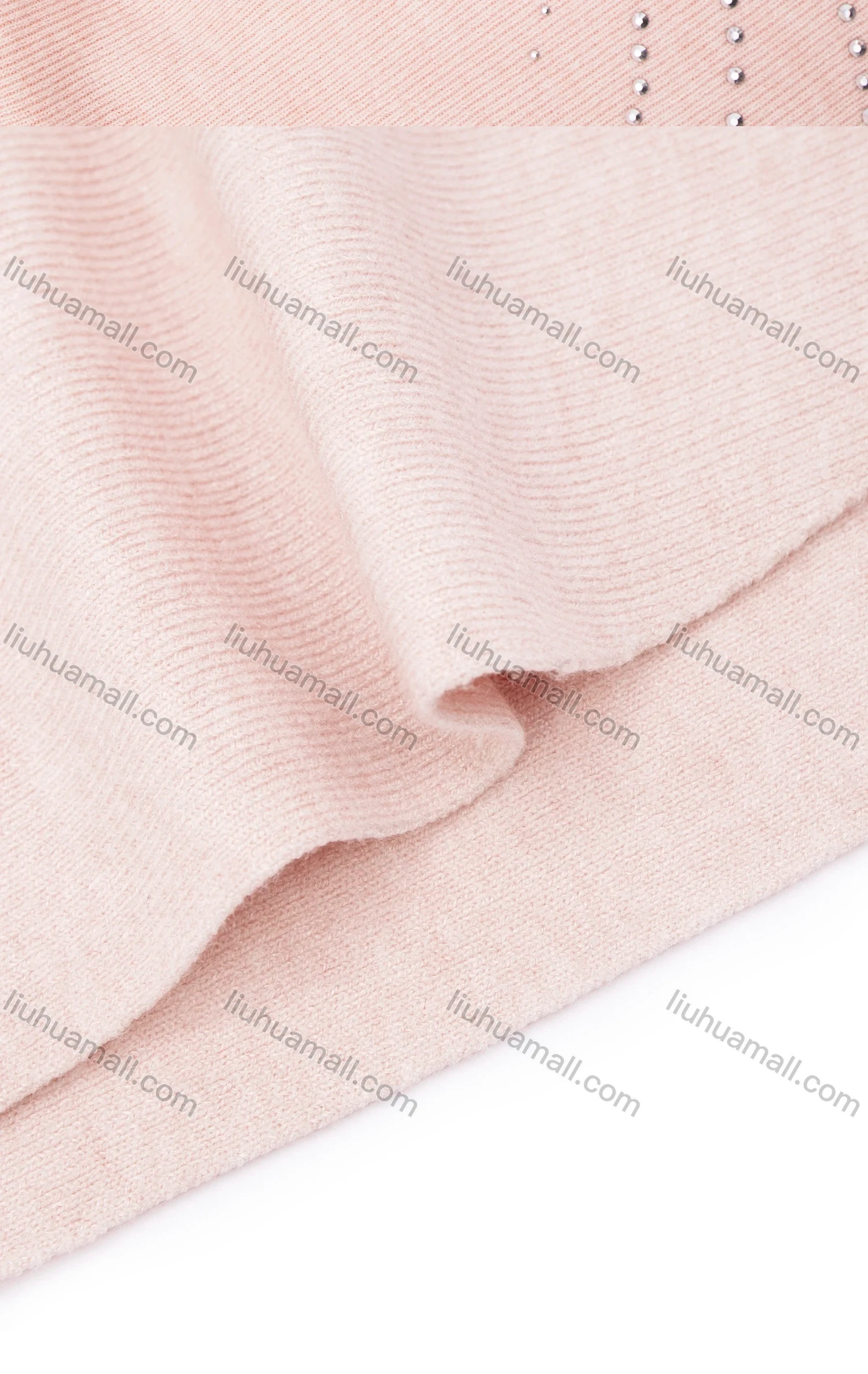 Wholesale Women's Flocking Leaf Rhinestone Round Neck Long Sleeve Pullover Knit Top - Liuhuamall