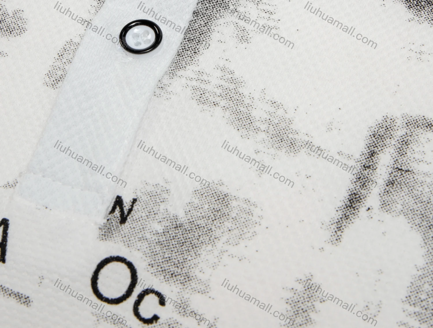 Wholesale Men's Casual Letter Allover Print Contast Collar Polo Shirt - Liuhuamall