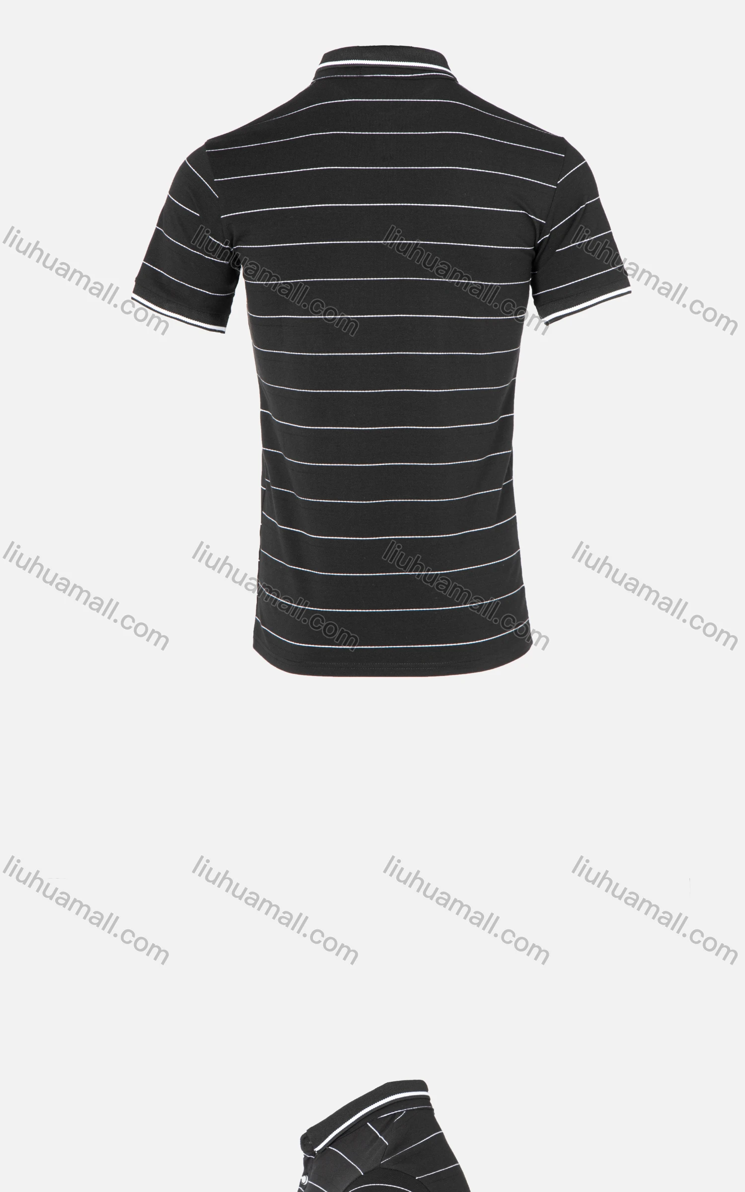 Wholesale Men's Casual Striped Label Letter Print Embroidery Polo Shirt - Liuhuamall