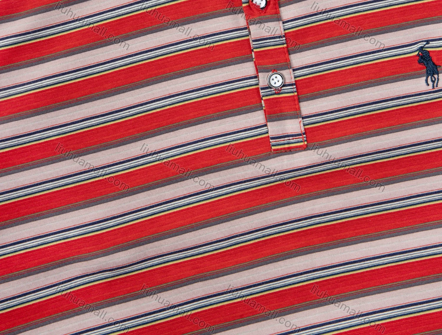 Wholesale Men's Casual Label Print Striped Embroidery Polo Shirt - Liuhuamall