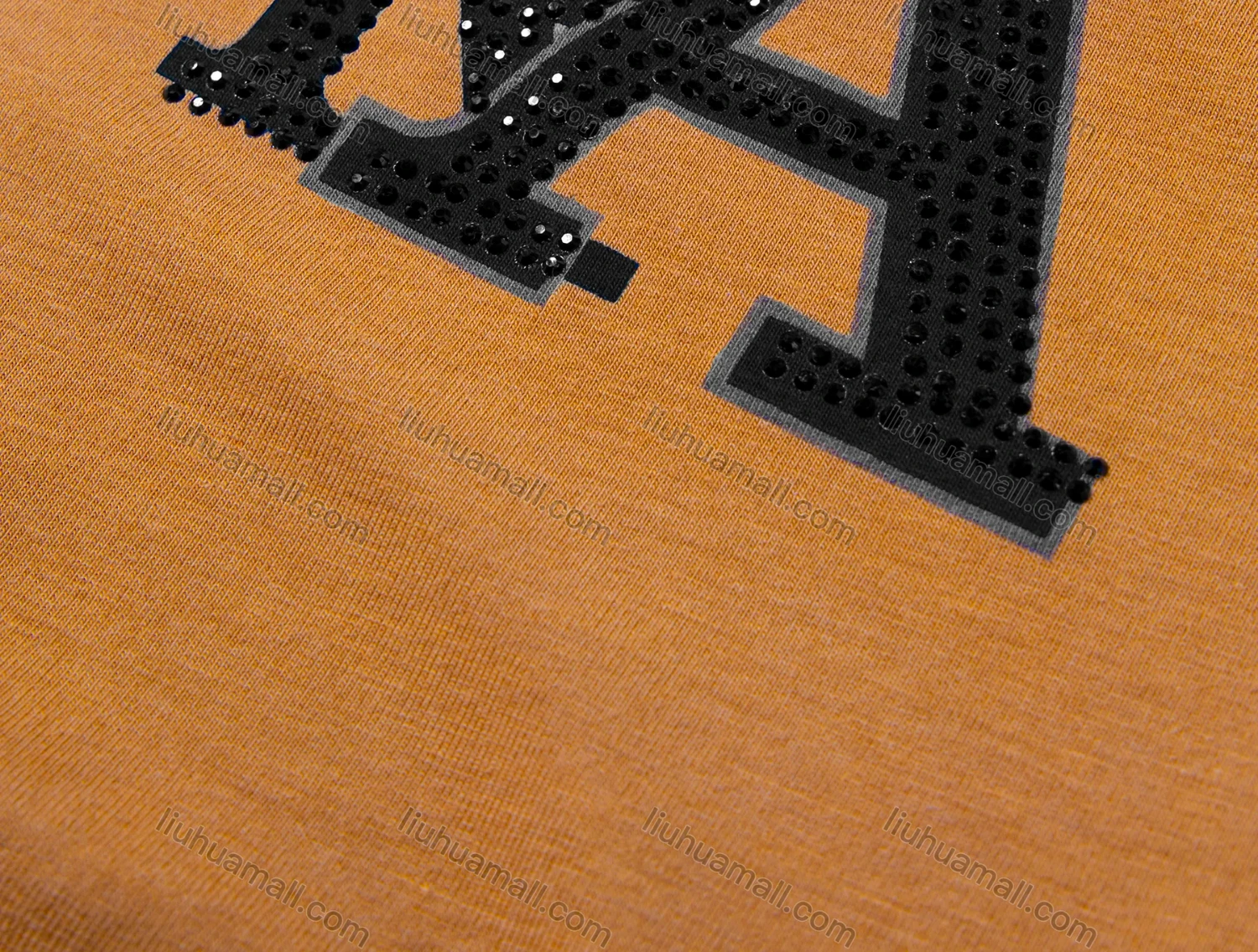 Wholesale Men's Casual Rhinestone Letter Folk Art Round Neck Short Sleeve T-shirt - Liuhuamall