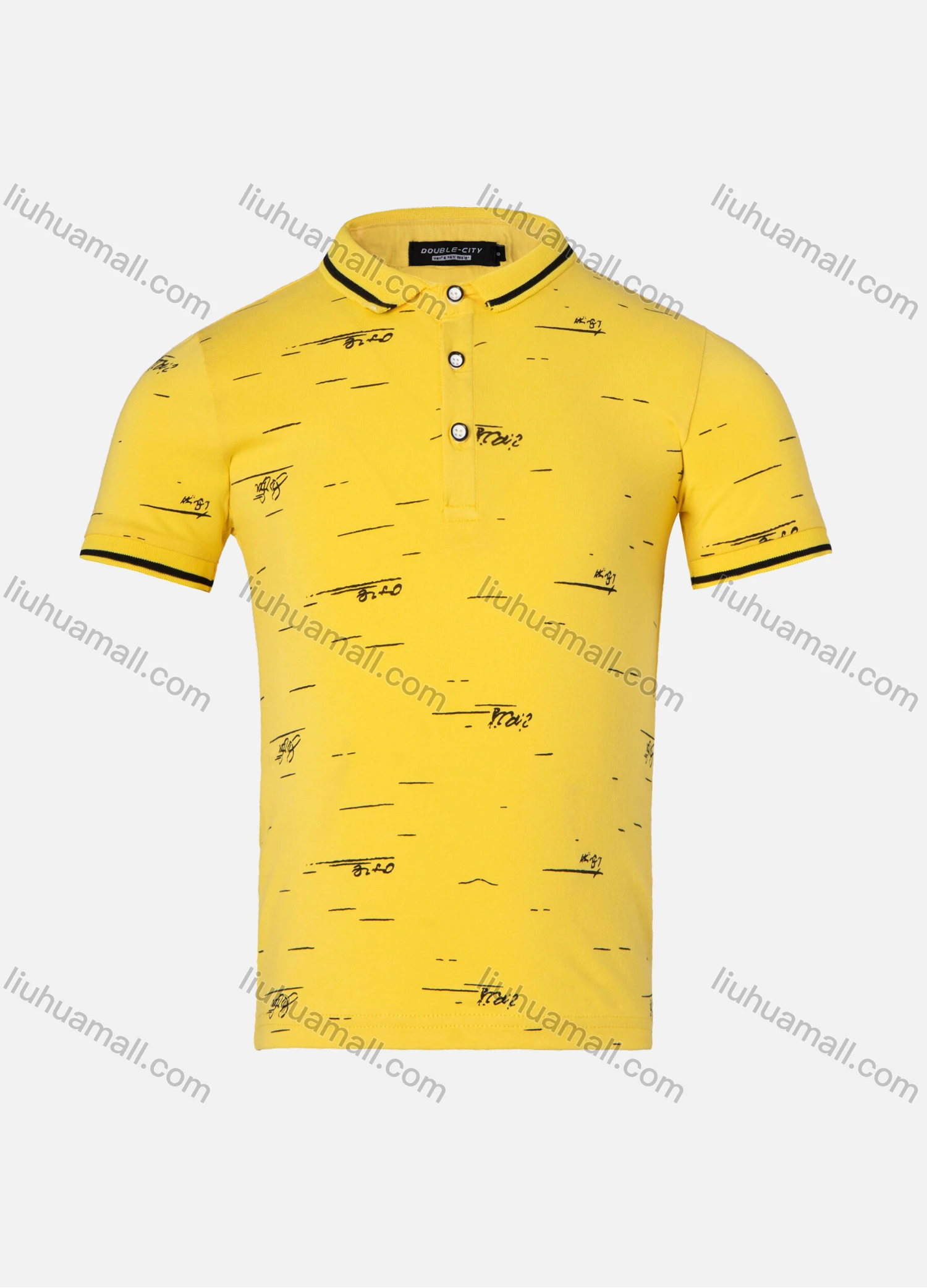 Wholesale Boys Casual Allover Letter Striped Print Short Sleeve Polo Shirt - Liuhuamall