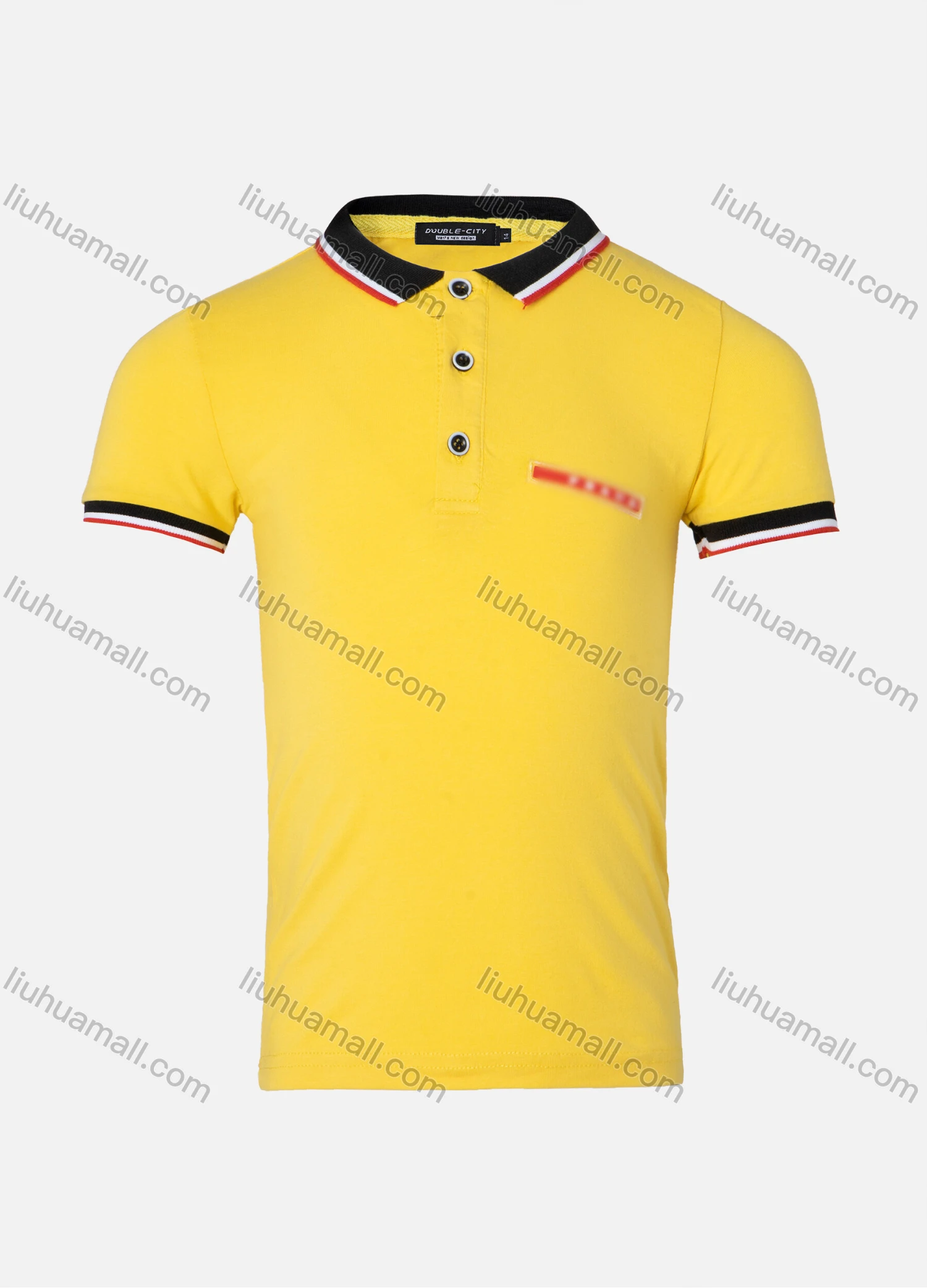 Wholesale Boys Casual Plain Embroidery Contrast Collar Striped Trim Short Sleeve Polo Shirt - Liuhuamall