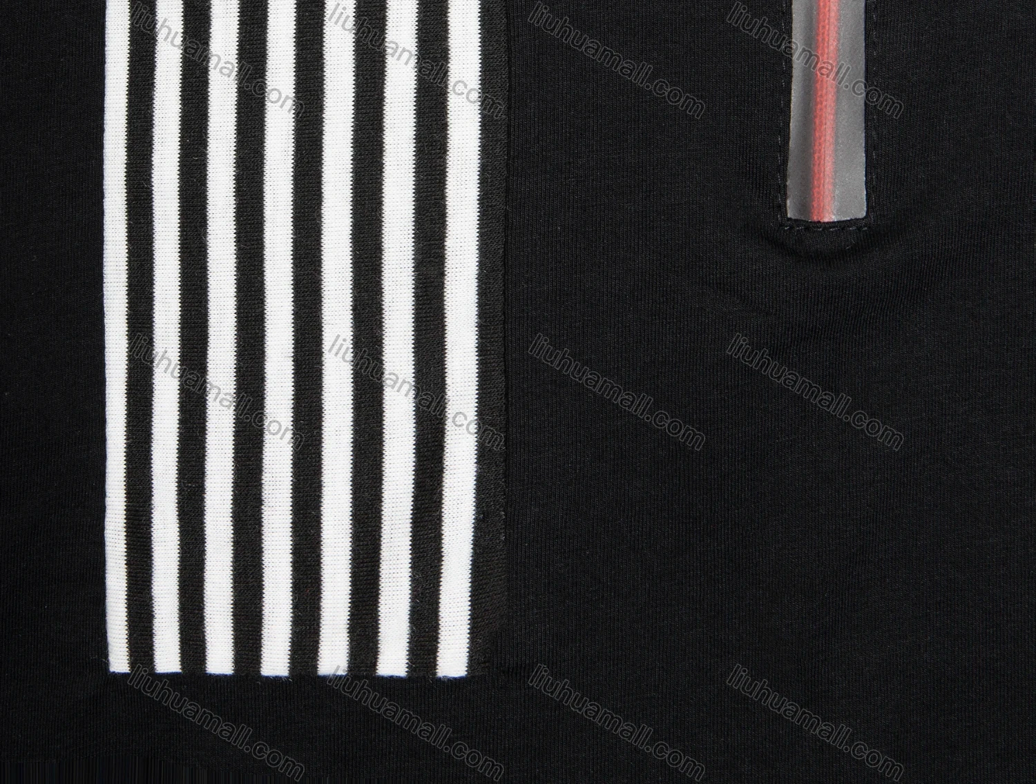 Wholesale Boys Casual Striped Trim Quarter Zip Short Sleeve Polo Shirt - Liuhuamall