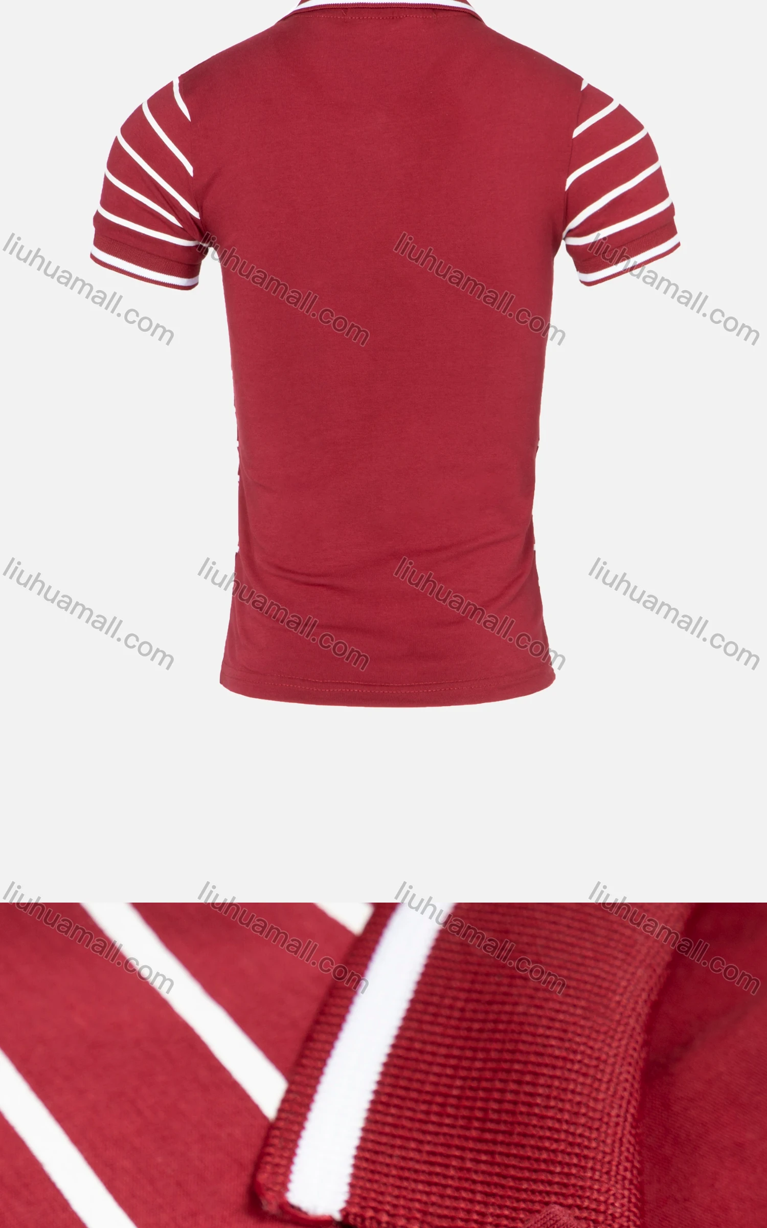 Wholesale Boys Casual Striped Contrast Short Sleeve Polo Shirt - Liuhuamall