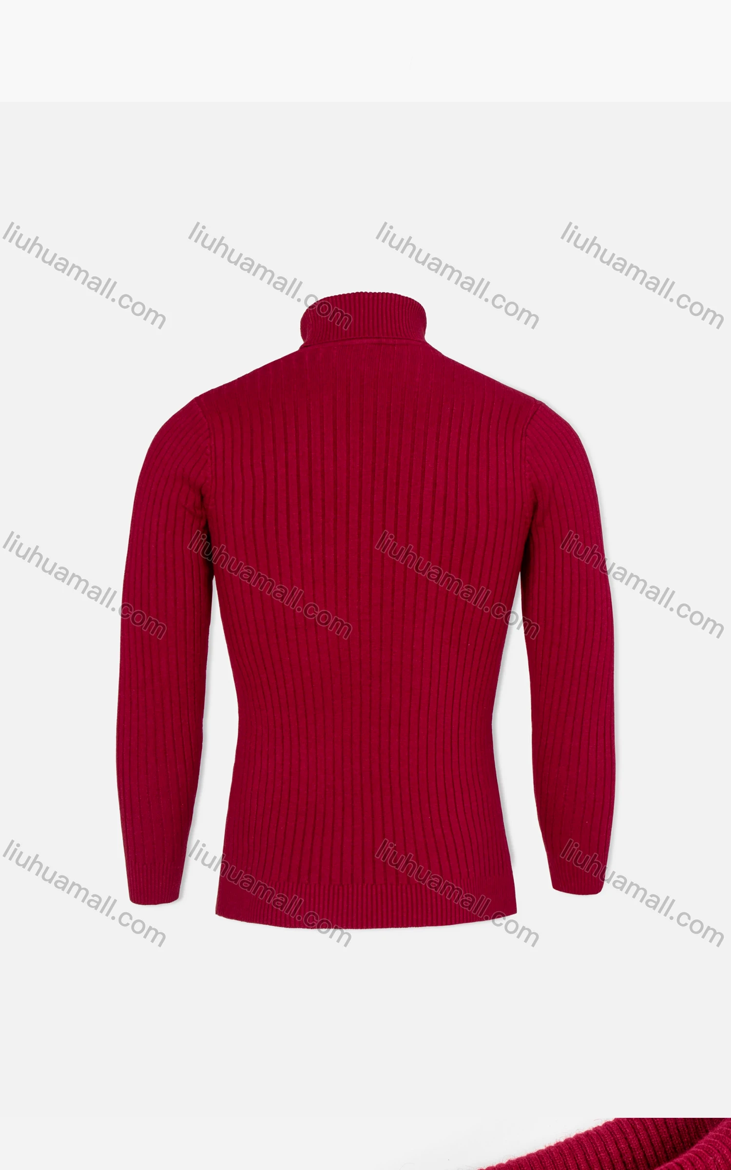 Wholesale Men's Casual Turtleneck Plain Cable Knit Sweater - Liuhuamall