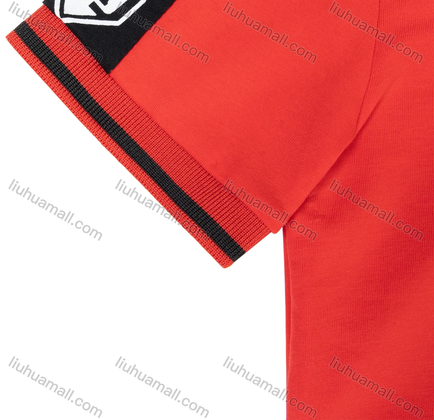 Wholesale Boys Casual Letter Chevron Print Striped Trim Short Sleeve Polo Shirt - Liuhuamall