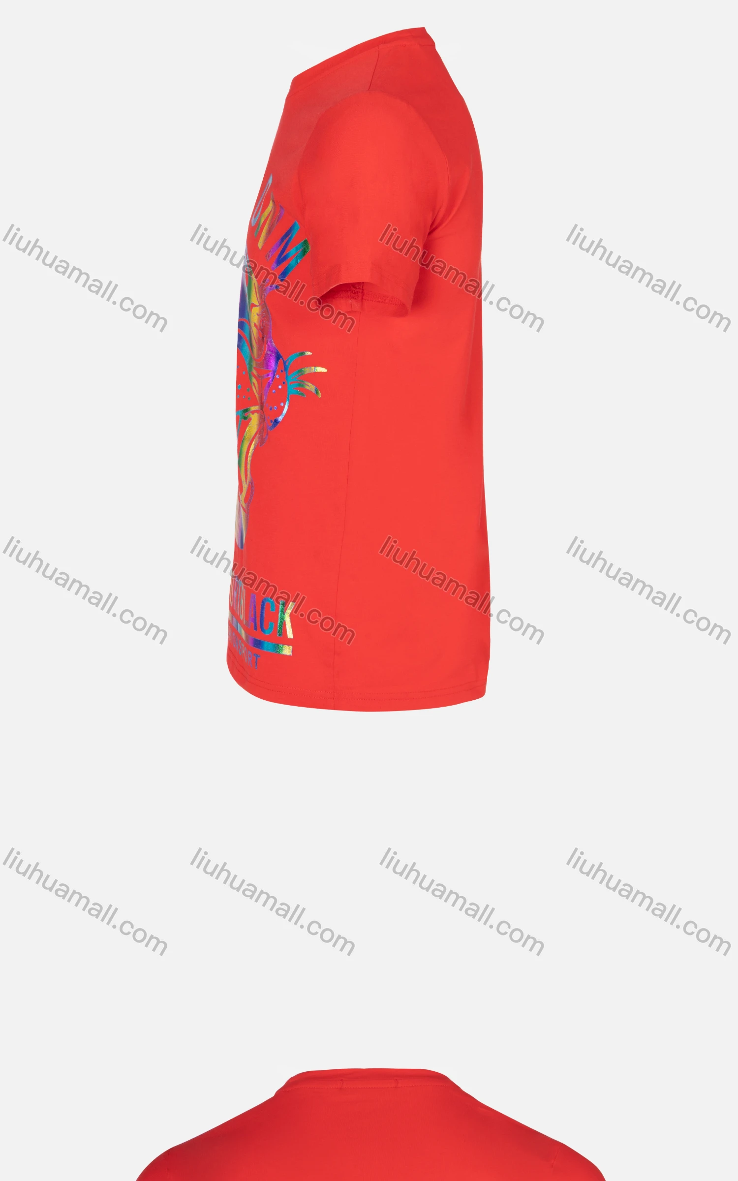 Wholesale Men's Fashion Letter Reflective Graphic Slogan Print Round Neck Short Sleeve T Shirt - Liuhuamall