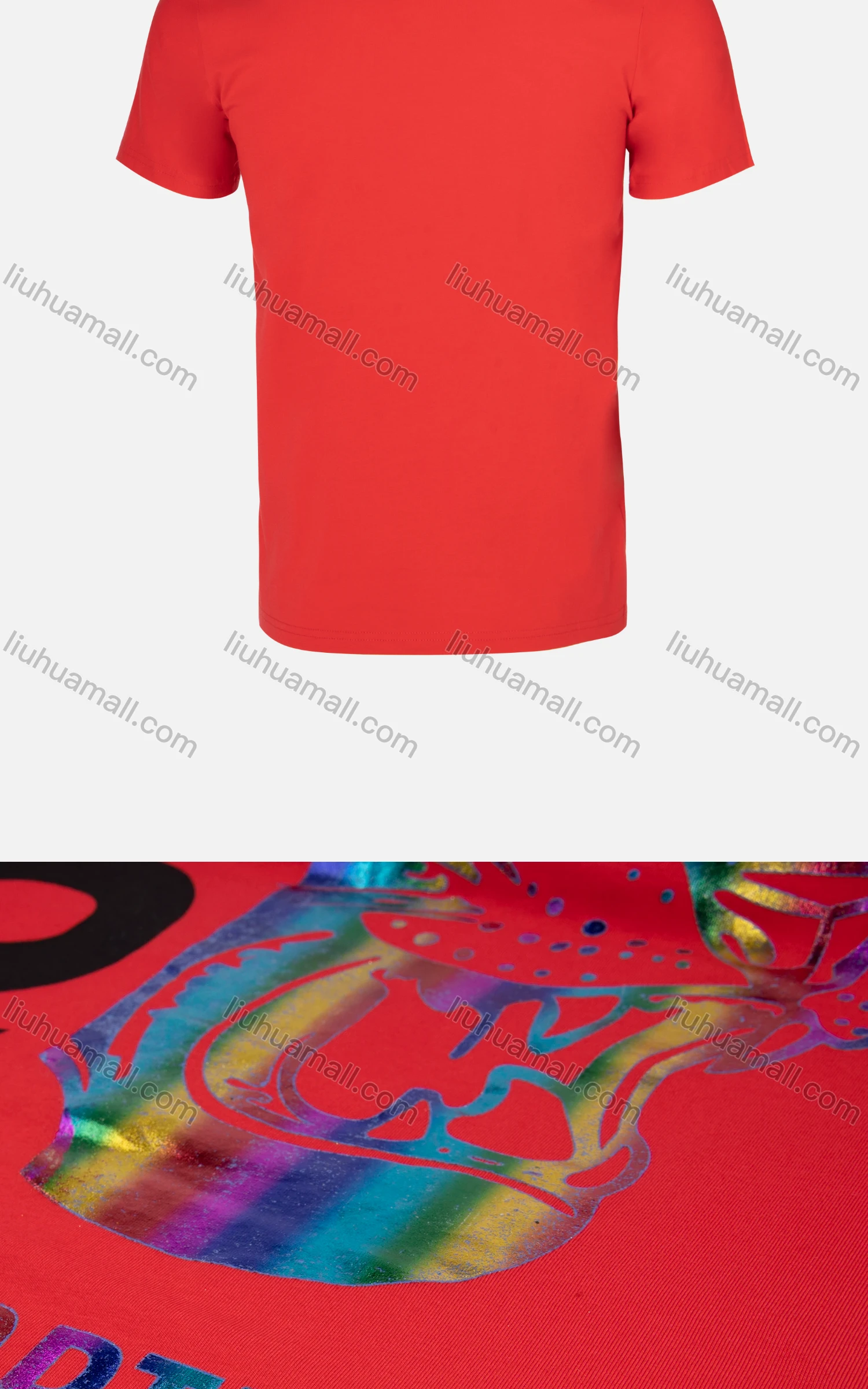 Wholesale Men's Fashion Letter Reflective Graphic Slogan Print Round Neck Short Sleeve T Shirt - Liuhuamall