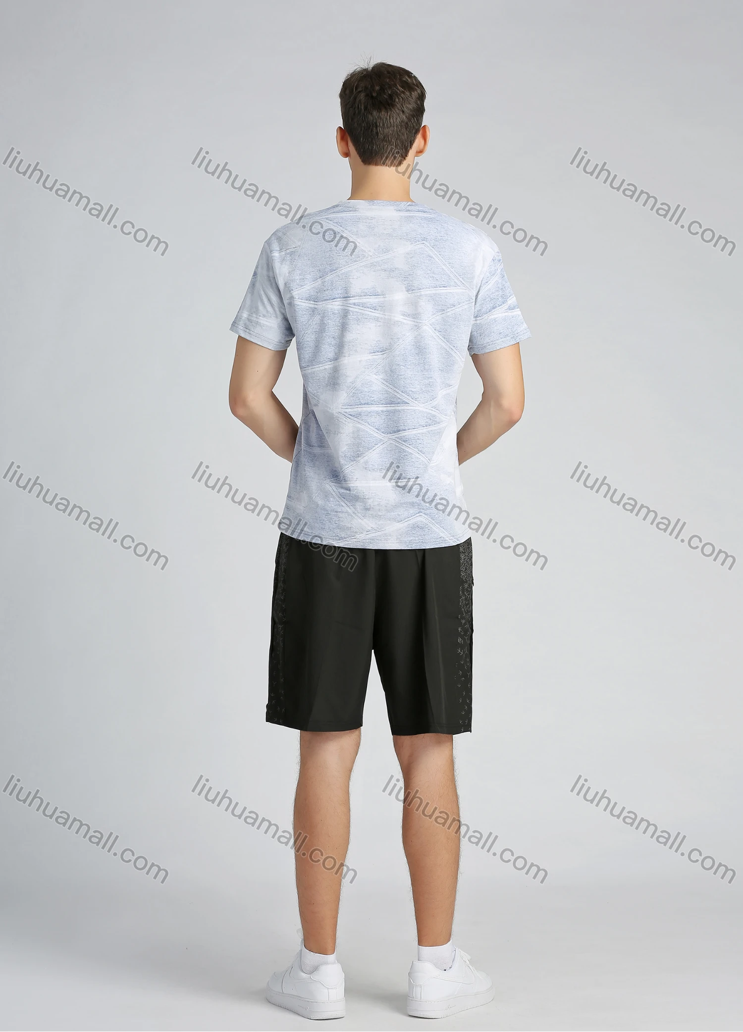 Wholesale Men's Cotton V Neck Casual Short Sleeve Tee - Liuhuamall
