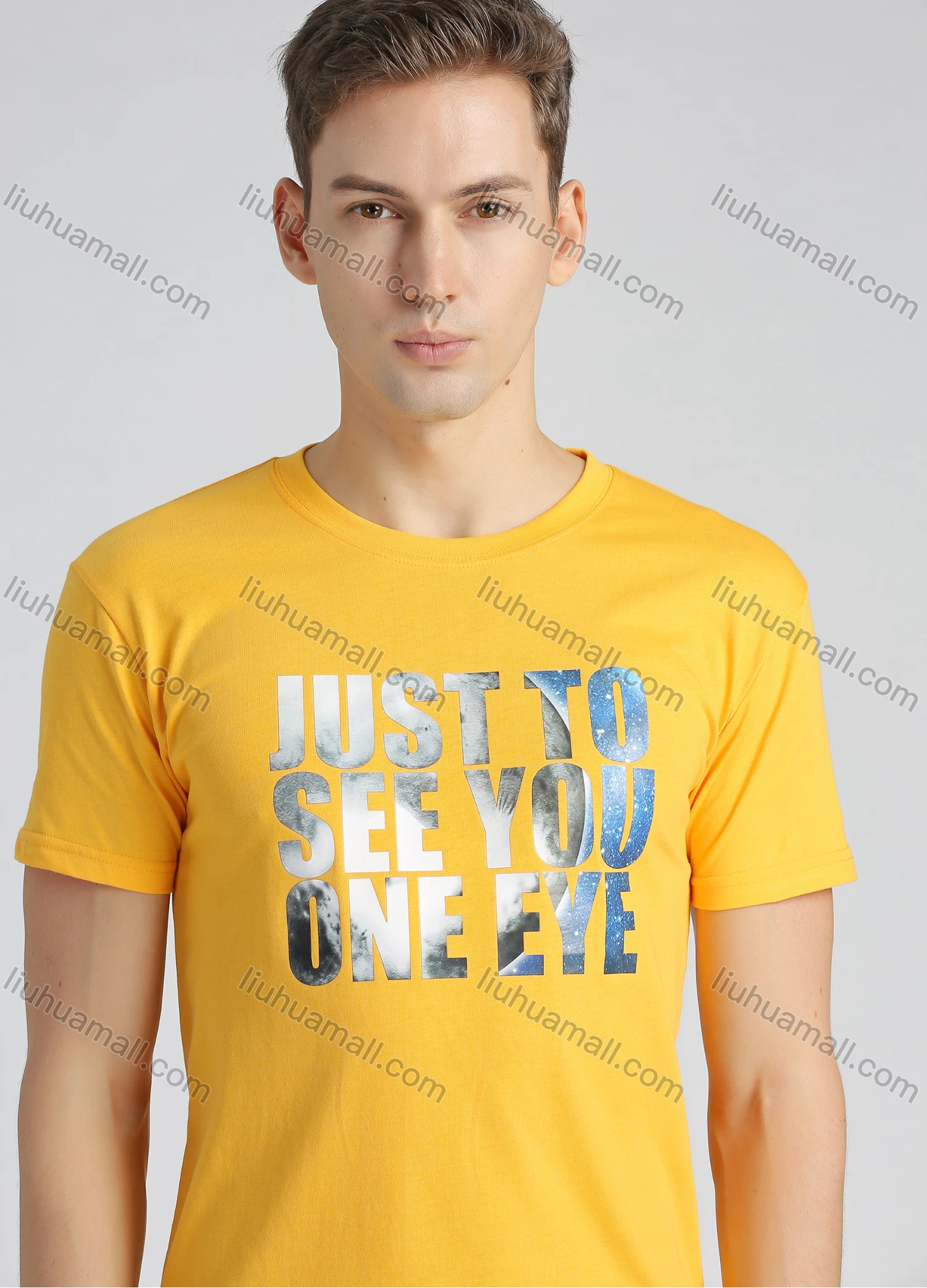 Wholesale Men's Cotton Round Neck Short Sleeve Slogan Graphic T-Shirt - Liuhuamall