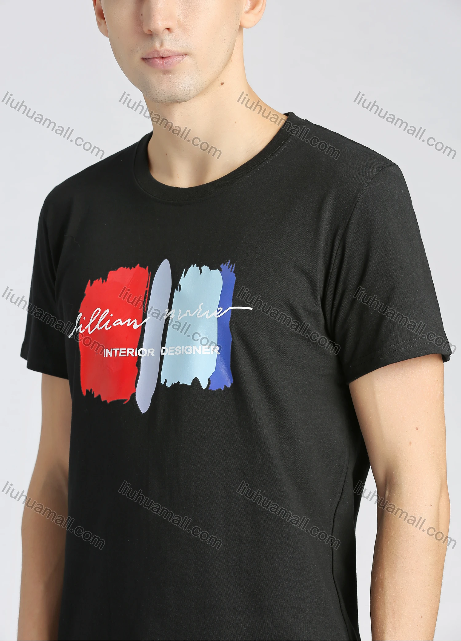 Wholesale Men's Cotton Round Neck Short Sleeve Graphic T-Shirt - Liuhuamall