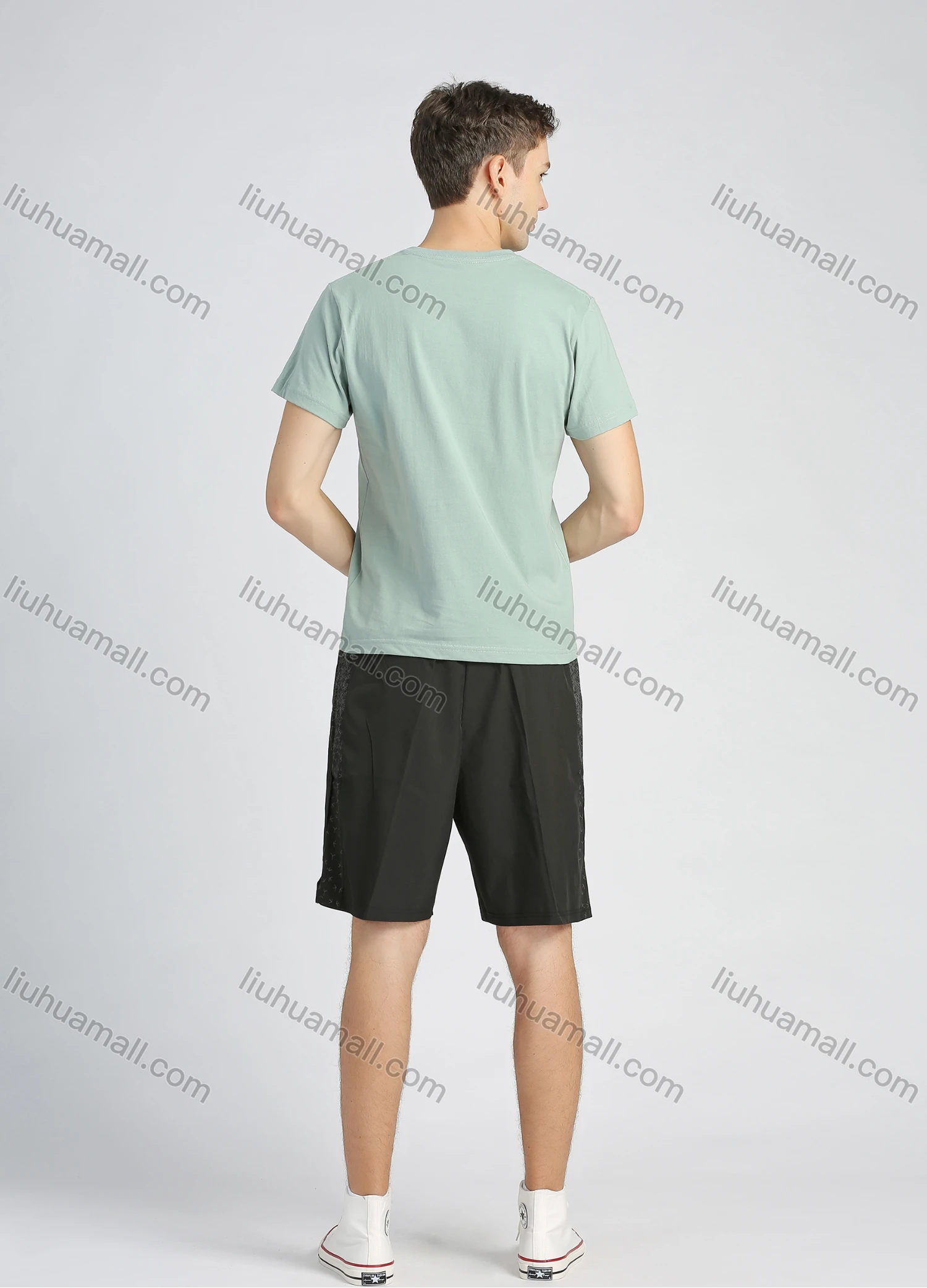 Wholesale Men's Round Neck Short Sleeve Letter & Tiger Graphic T-Shirt - Liuhuamall