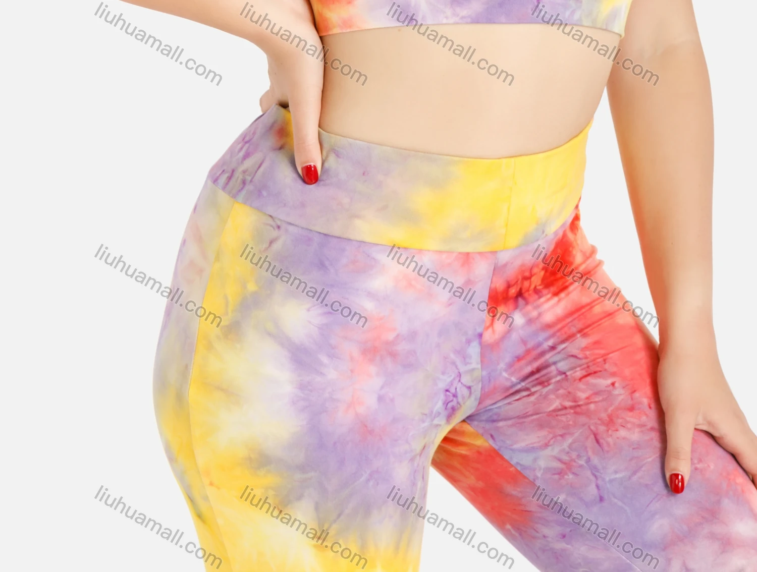 Wholesale Women's Summer Crop Tank Top&Pants Tie Dye Set - Liuhuamall