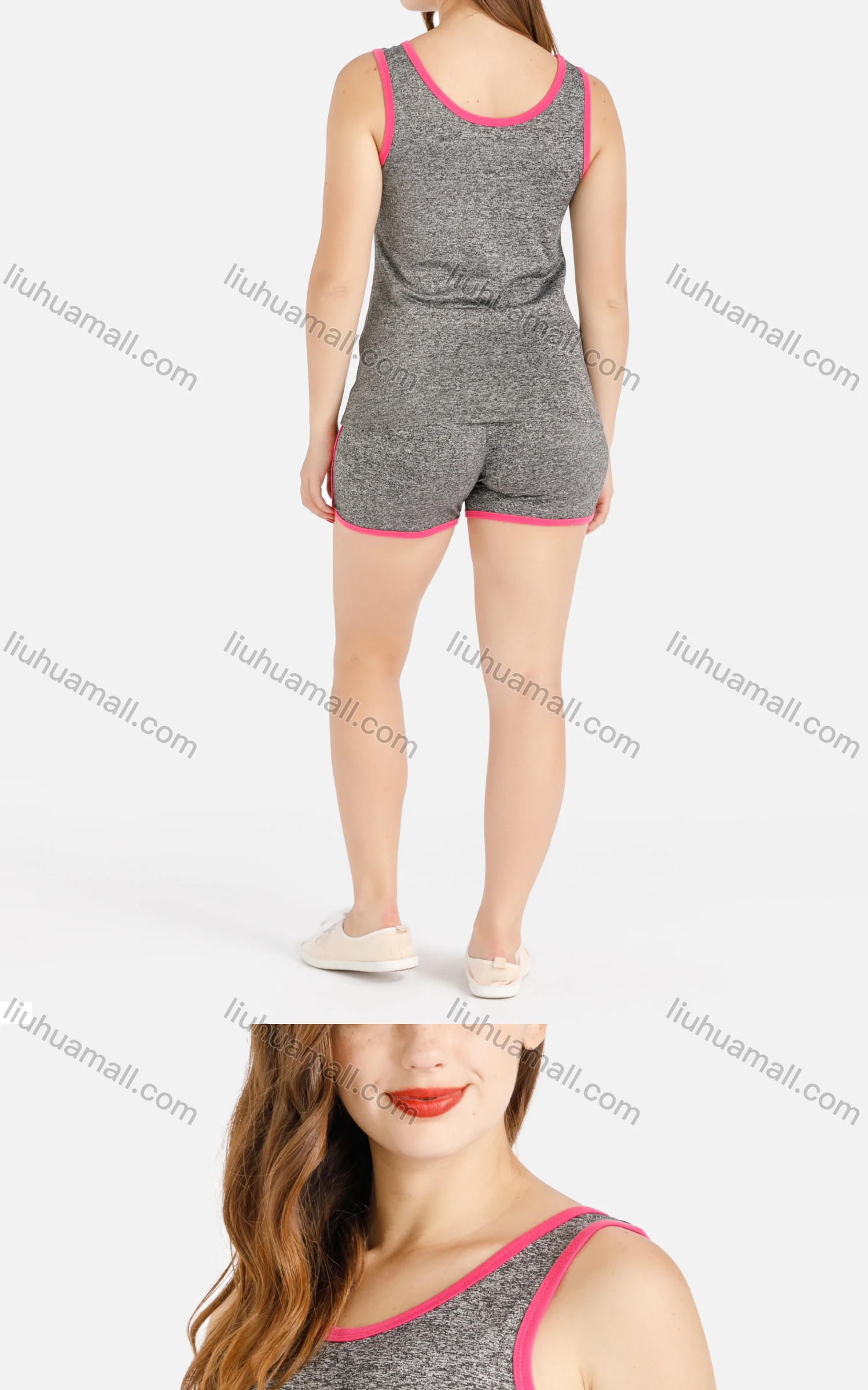 Wholesale Women's Summer Tank Top&Track Shorts Letter Print Set - Liuhuamall