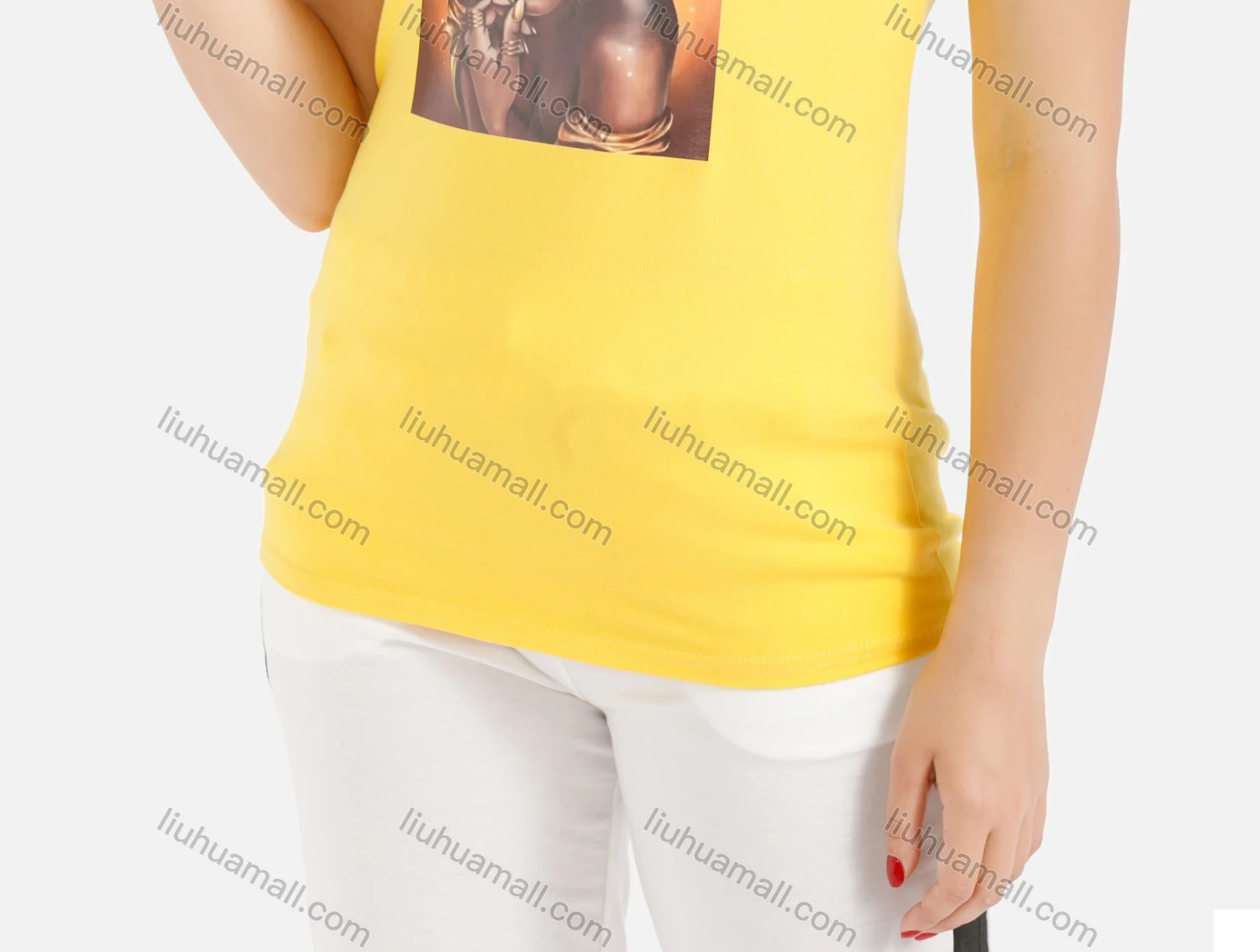 Wholesale Women's Summer Figure Graphic Round Neck Tee&Pants Set - Liuhuamall