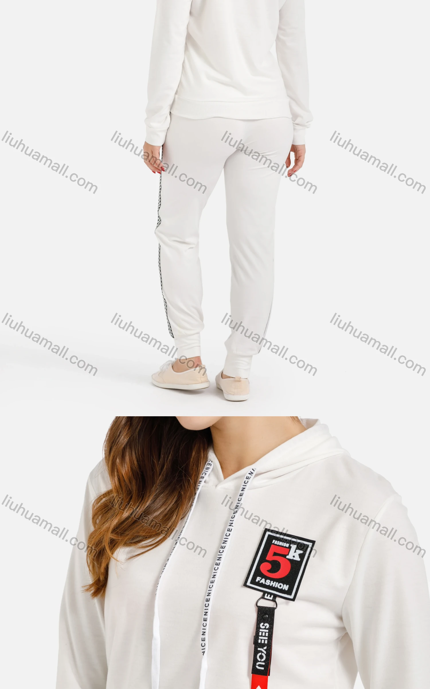 Wholesale Women's Fall Kangaroo Pocket Long Sleeve Hodded&Pants Set - Liuhuamall