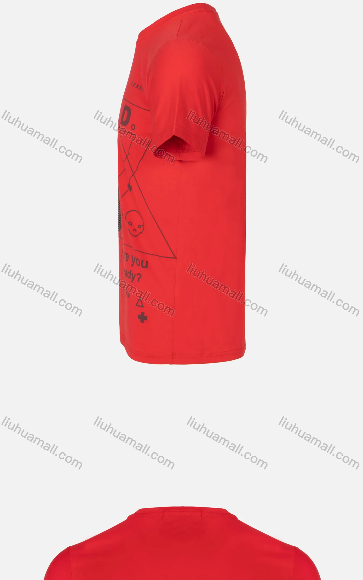 Wholesale Men's Casual Round Neck Short Sleeve Letter Skull Print T-Shirt - Liuhuamall