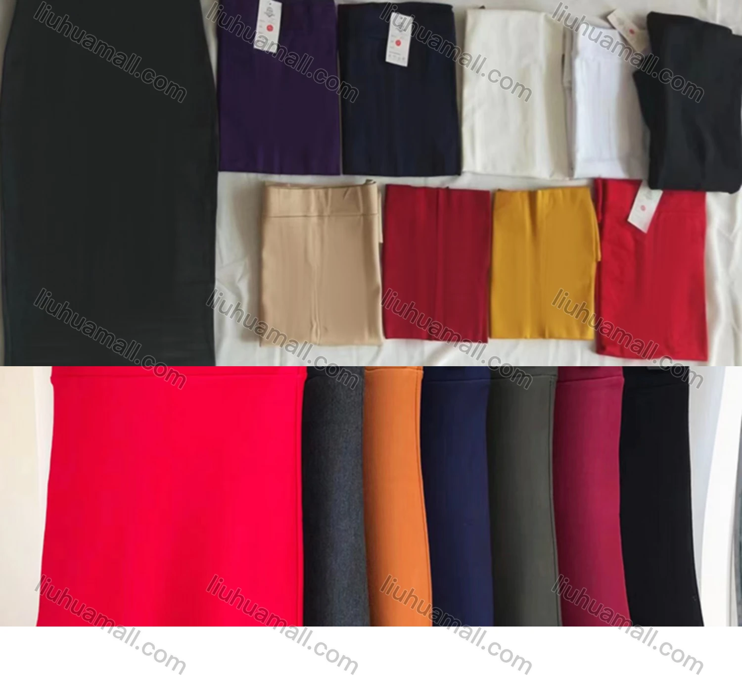 Wholesale Women's Elegant Plain Buckle Decor Knee Length Pencil Skirt - Liuhuamall