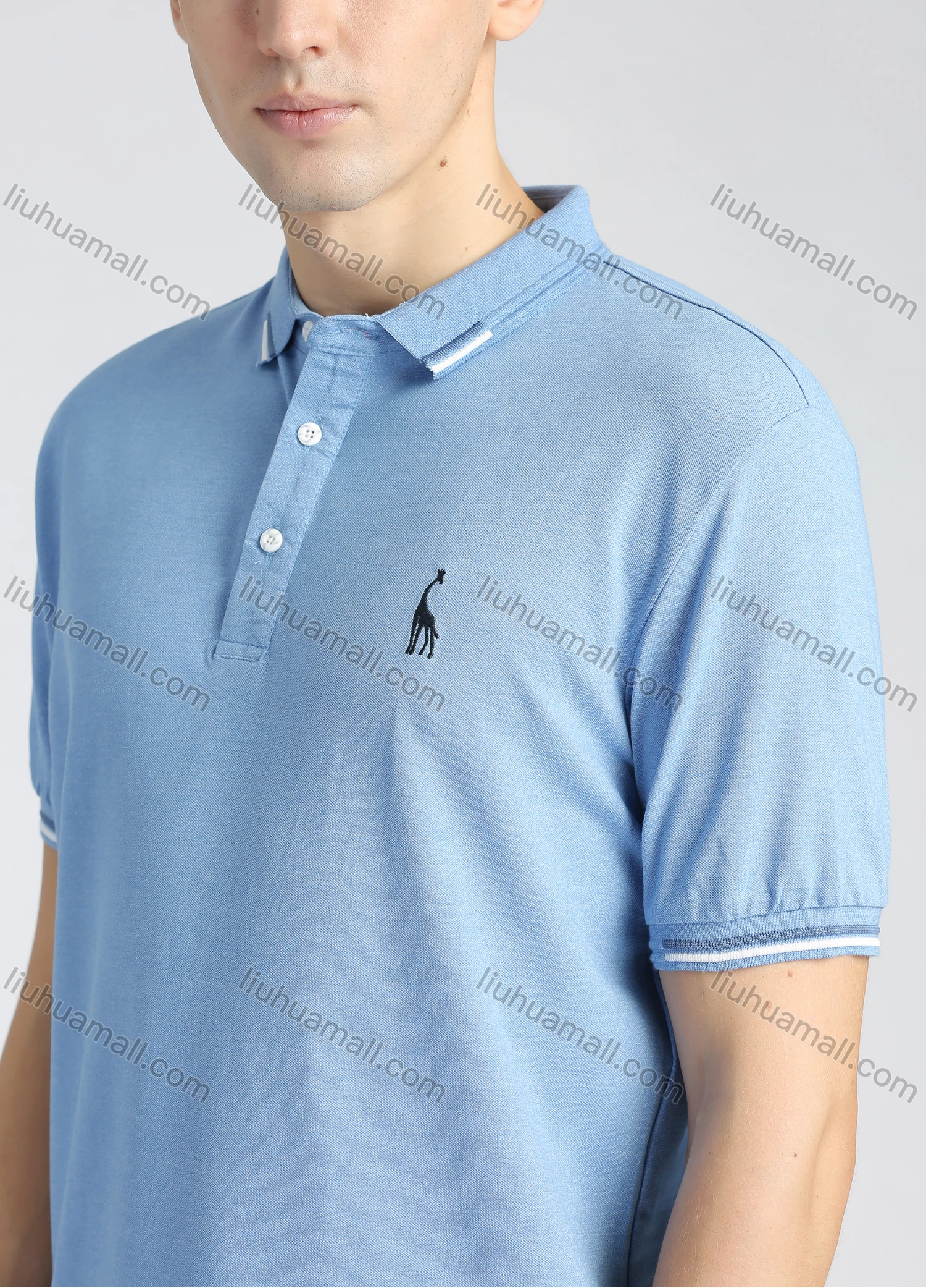 Wholesale Men's Casual Cotton Plain Embroidery Short Sleeve Polo Shirt - Liuhuamall
