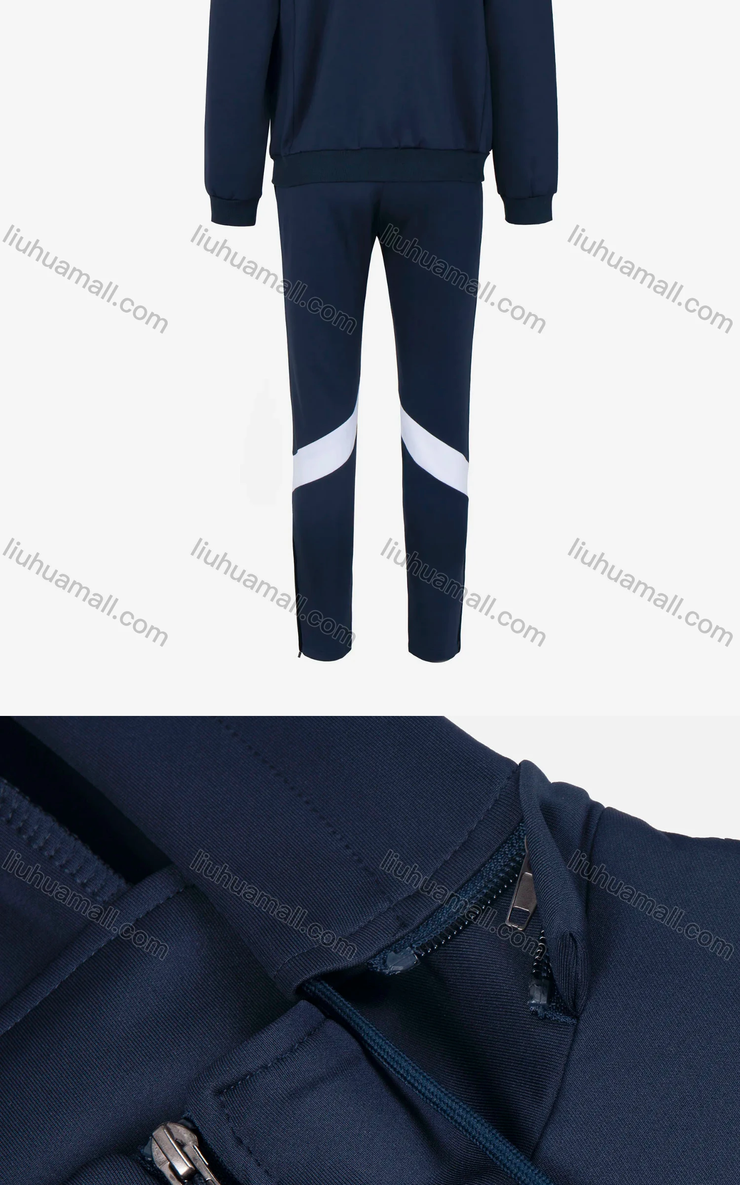 Wholesale Men's Sporty 2-Piece Long Sleeve Hooded Jacket & Striped Jogger Pants Sets - Liuhuamall