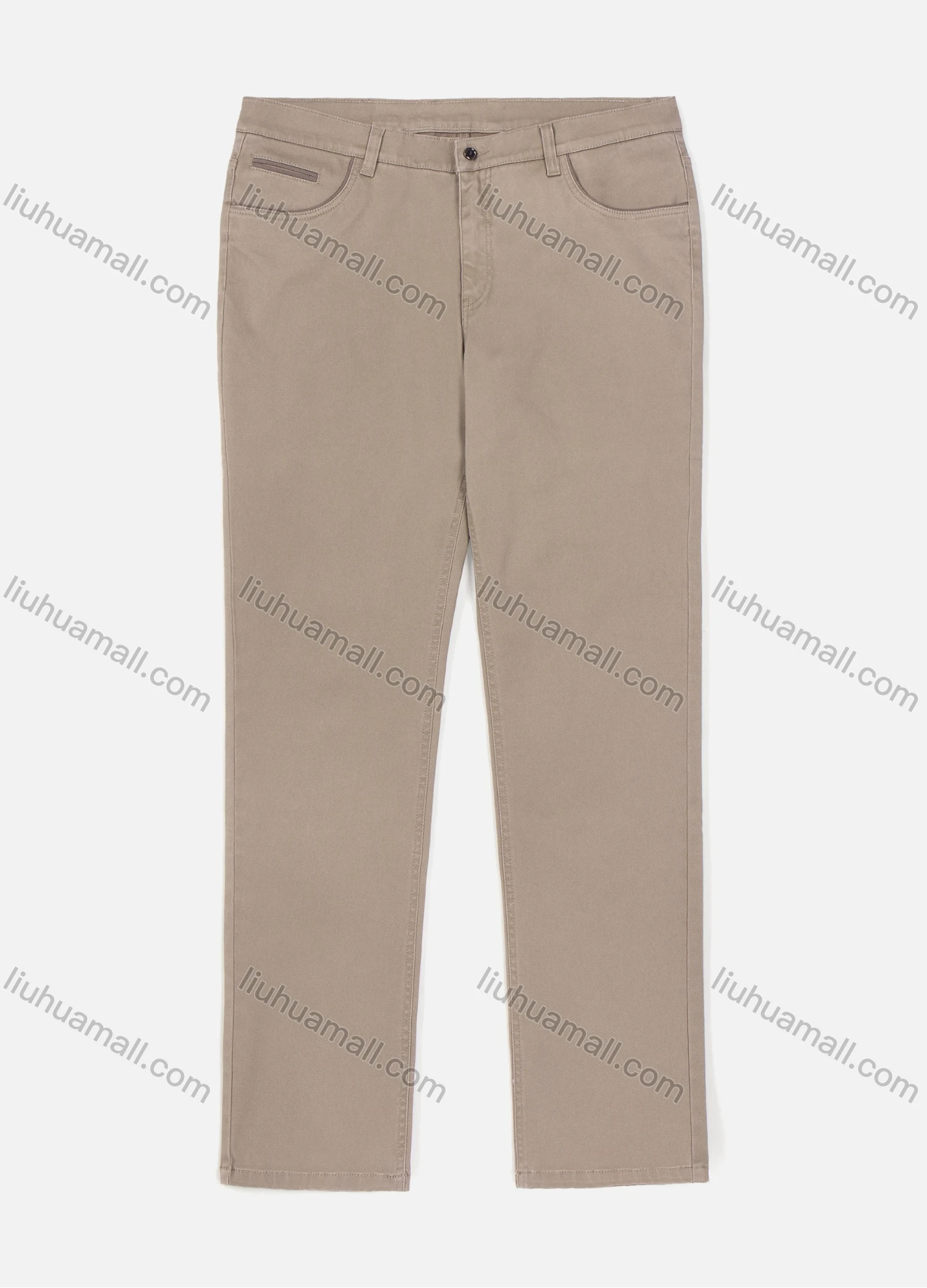 Wholesale Men's Casual Straight Leg Pockets Zipper Fly Plain Chino Pants - Liuhuamall