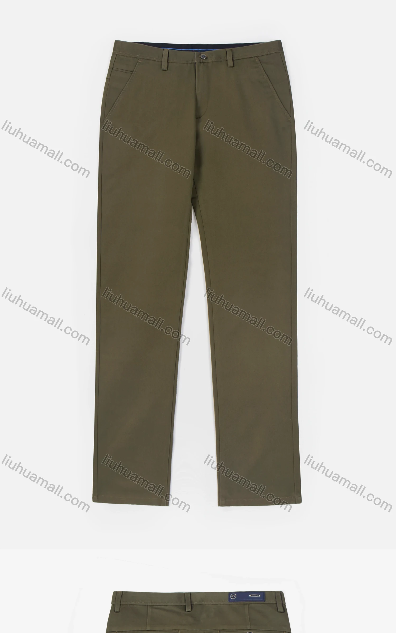 Wholesale Men's Casual Straight Leg Pockets Zipper Fly Plain Chino Pants - Liuhuamall