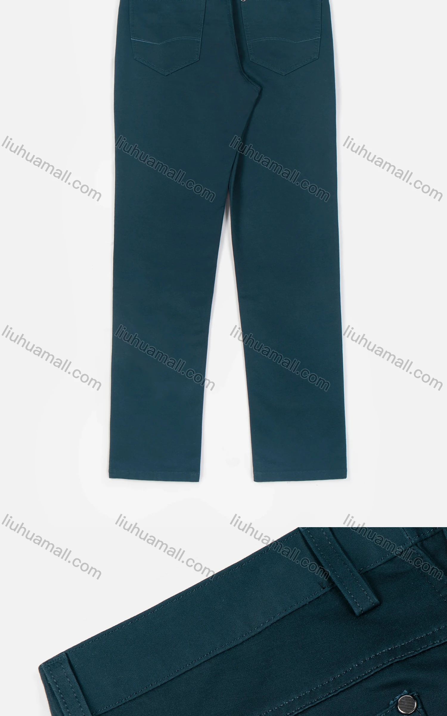 Wholesale Men's Casual Straight Leg Pockets Zipper Fly Plain Chino Pants - Liuhuamall