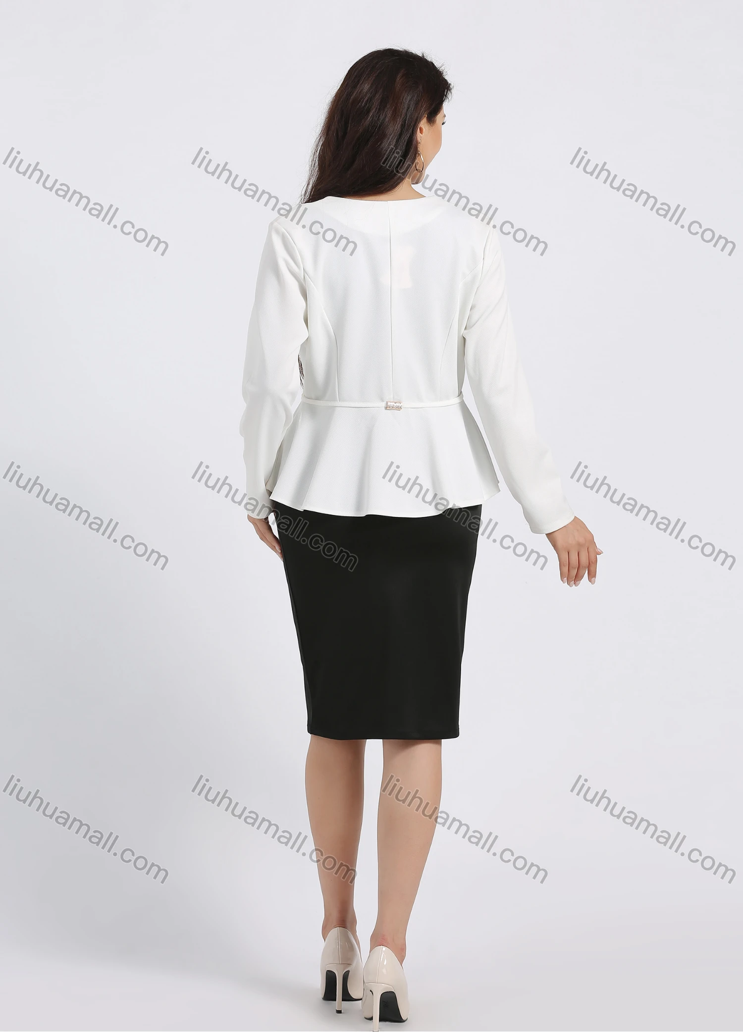 Wholesale Women's Casual Business Metal Decor One Button Plain Cardigan - Liuhuamall