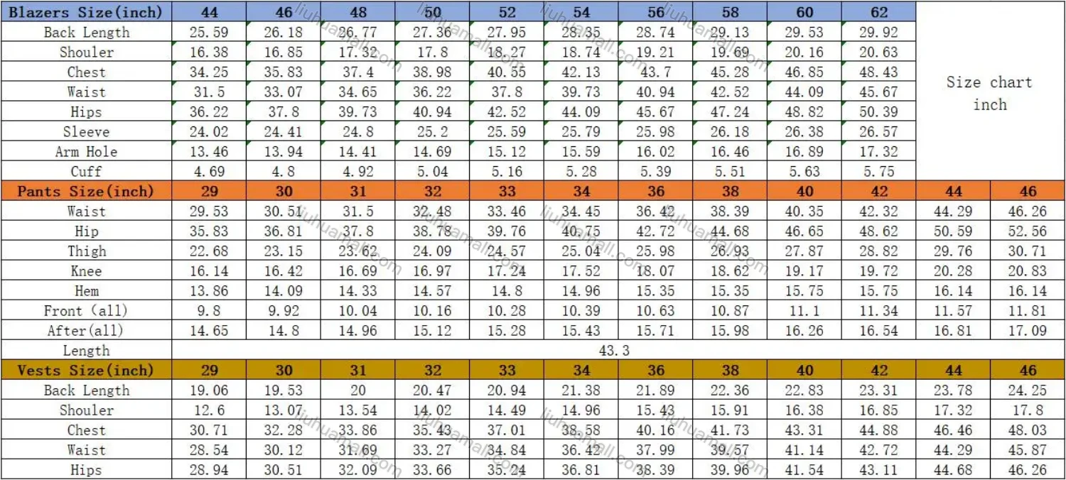 Wholesale Men's Formal Lapel Slim Fit Plaid Print Pockets Single Breasted Waistcoat & Suit Jacket 3 Piece Suit Set - Liuhuamall