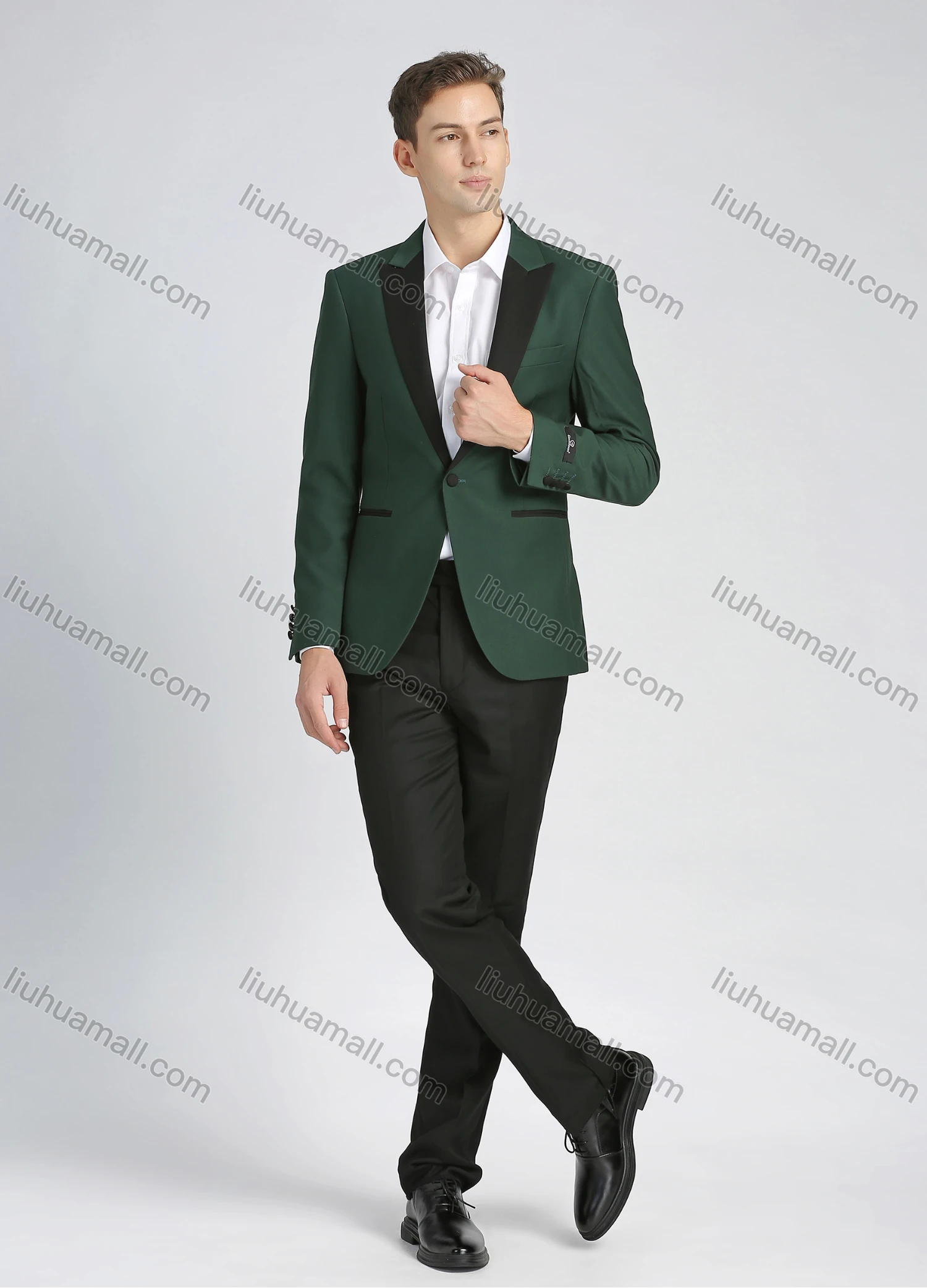 Wholesale Men's Formal Lapel One Button Suit Jacket 2-Piece Set - Liuhuamall