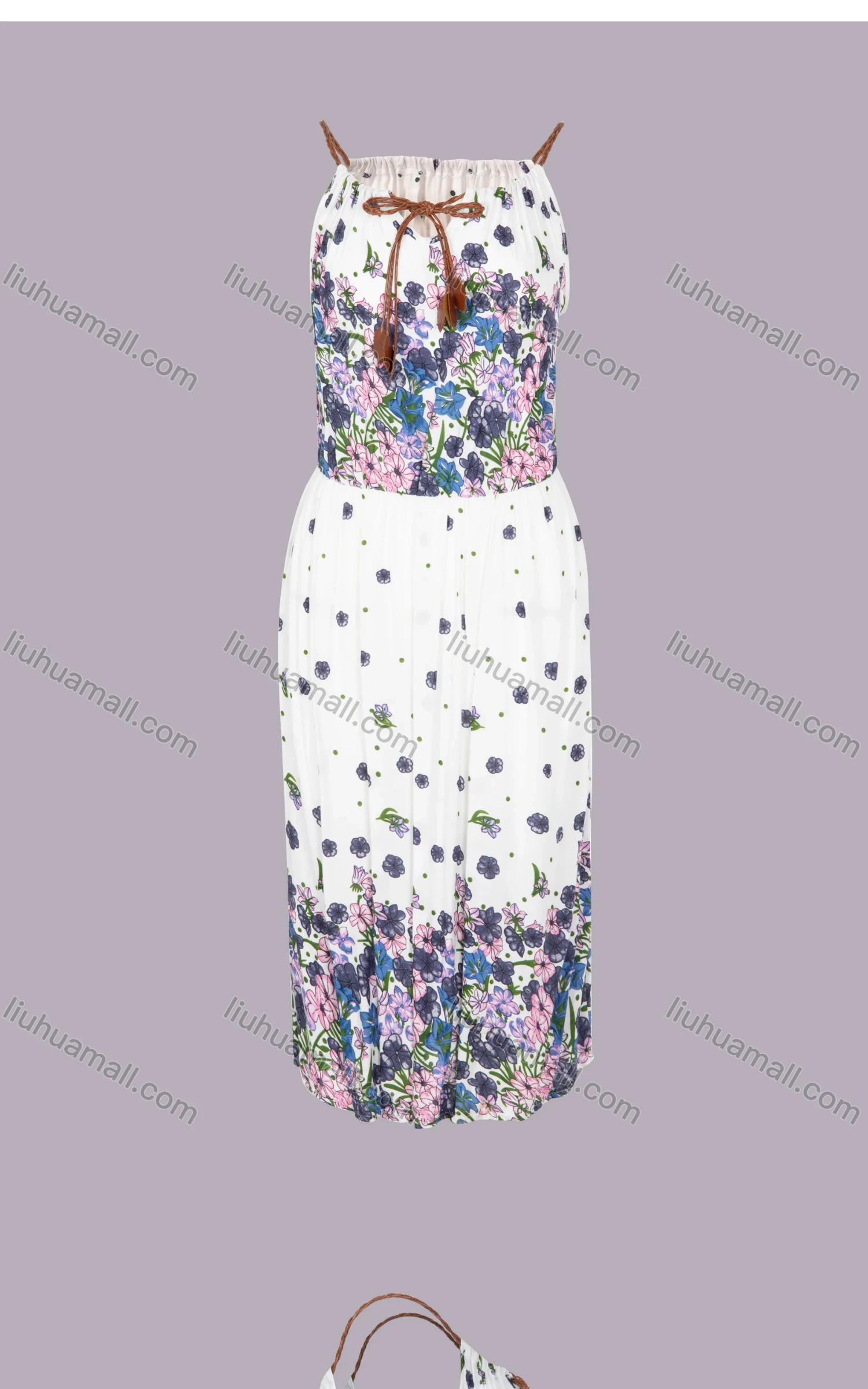 Wholesale Women's Spring Spaghetti Strap Floral Print Cami Dress - Liuhuamall