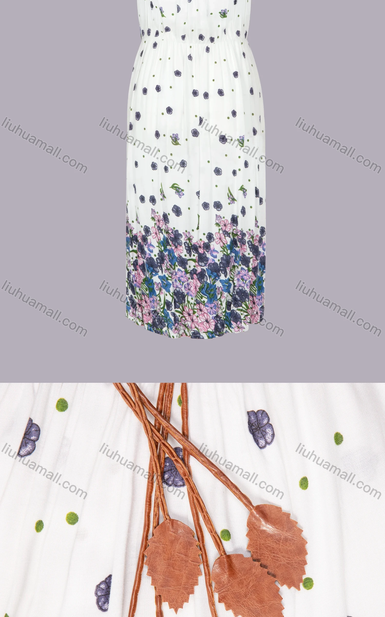 Wholesale Women's Spring Spaghetti Strap Floral Print Cami Dress - Liuhuamall