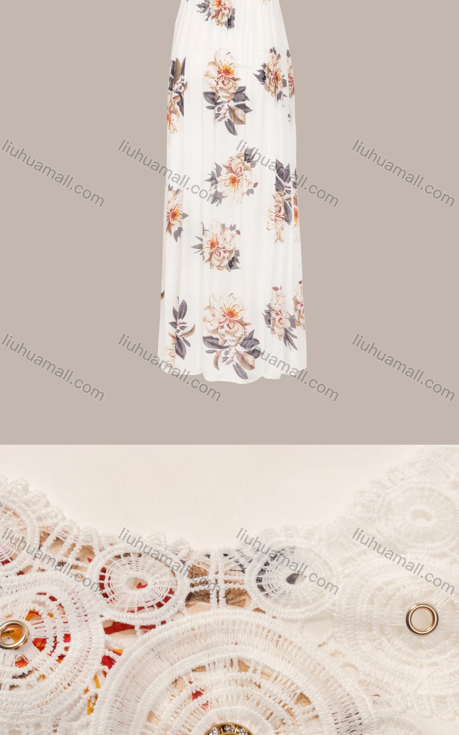 Wholesale Women's Summer Spaghetti Strap Floral Print Pleated Cami Dress - Liuhuamall