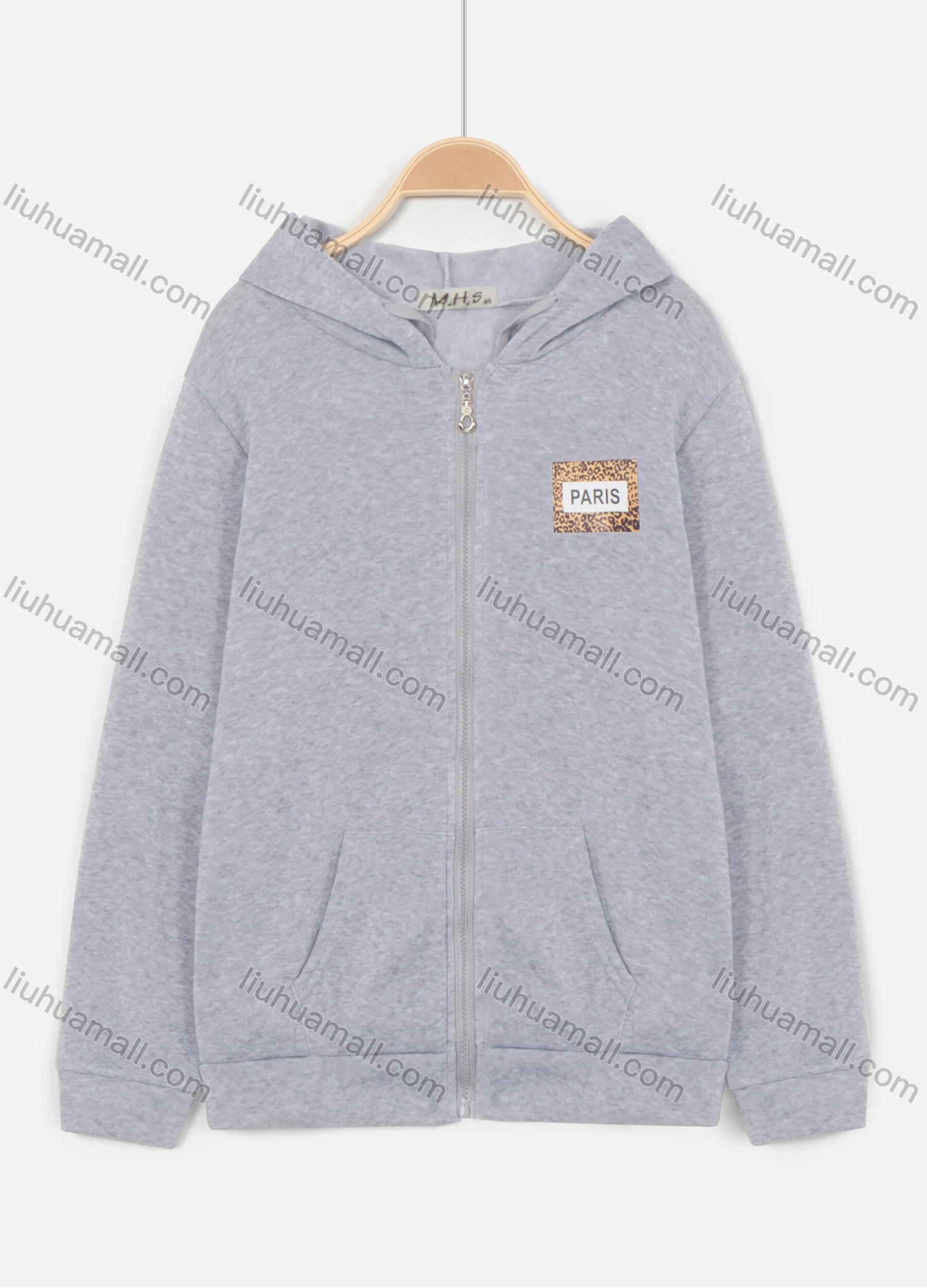 Wholesale Women's Casual Long Sleeve Zipper Letter Print Pockets Hoodie - Liuhuamall